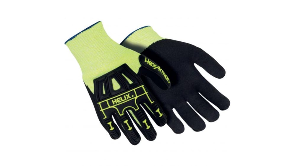 6066206 Guantes de trabajo Uvex, talla 6 Fibra de vidrio, HPPE Negro con recubrimiento de Nitrilo, Protección contra impactos | RS