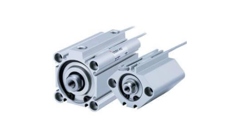 Produktbild von Pneumatikzylinder Gleitlager 12 Mm Bohrung, 30 Mm Hub – Doppeltwirkend, 3 Kolbenstangen, M5, Alu, Für Präzise Steuerung