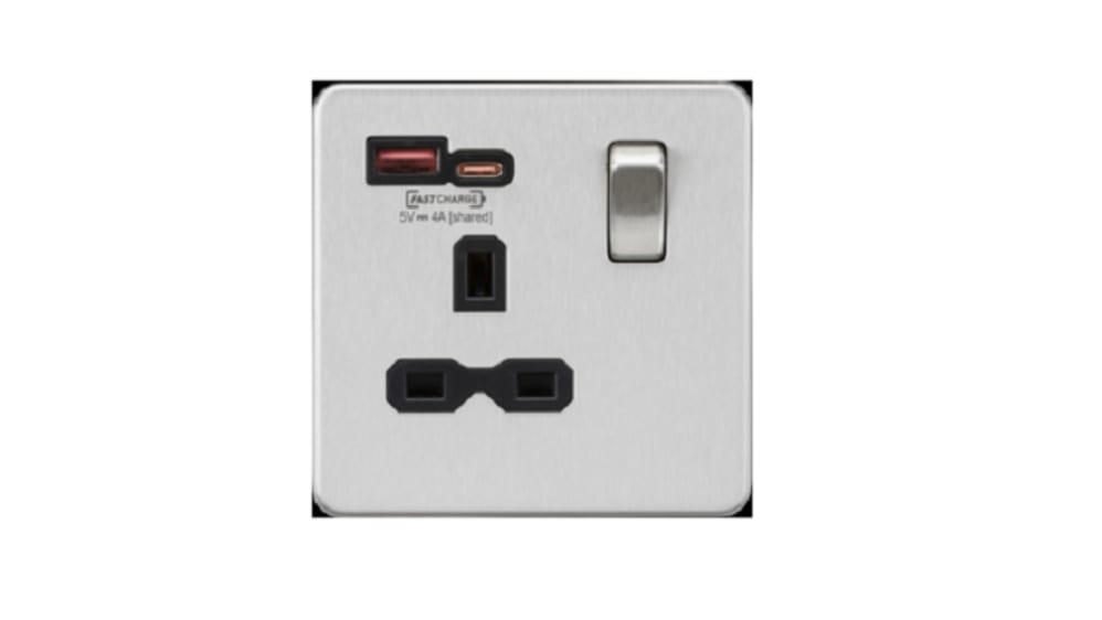 SFR9919BC, Prise USB et 13A Knightsbridge, Montage mural, Type G -  Britannique, USB avec interrupteur