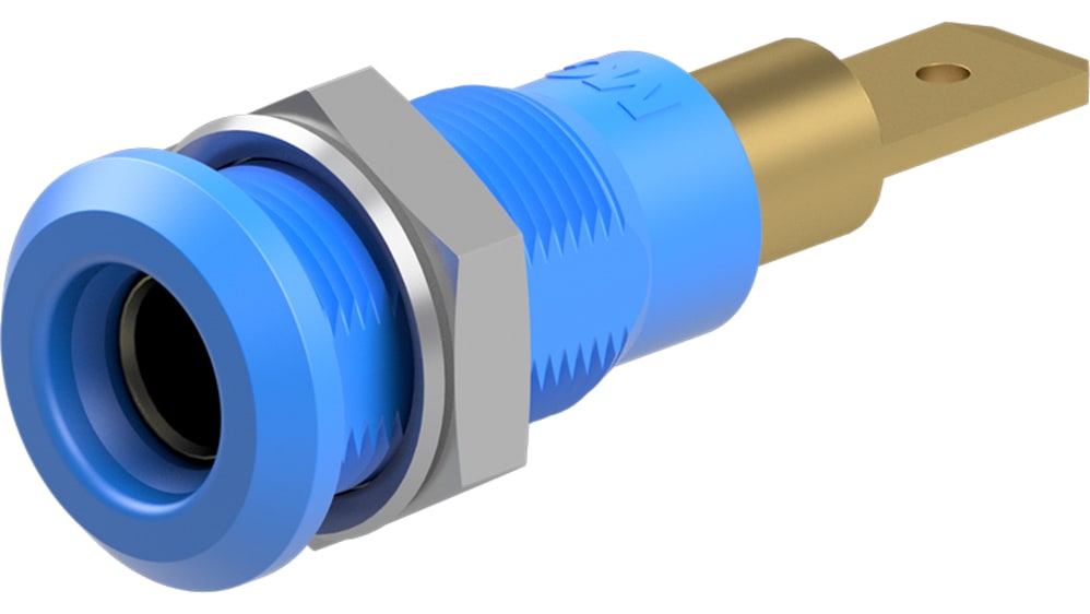確認用です。 64.3040-23 | Staubli 4 mm テストソケット, 25A, メス, 青 | RS