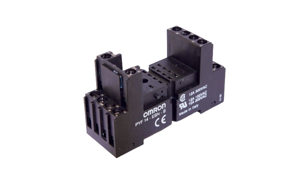 PYF14-ESN-B | オムロン MY4 リレーソケット, 14接点, DINレール