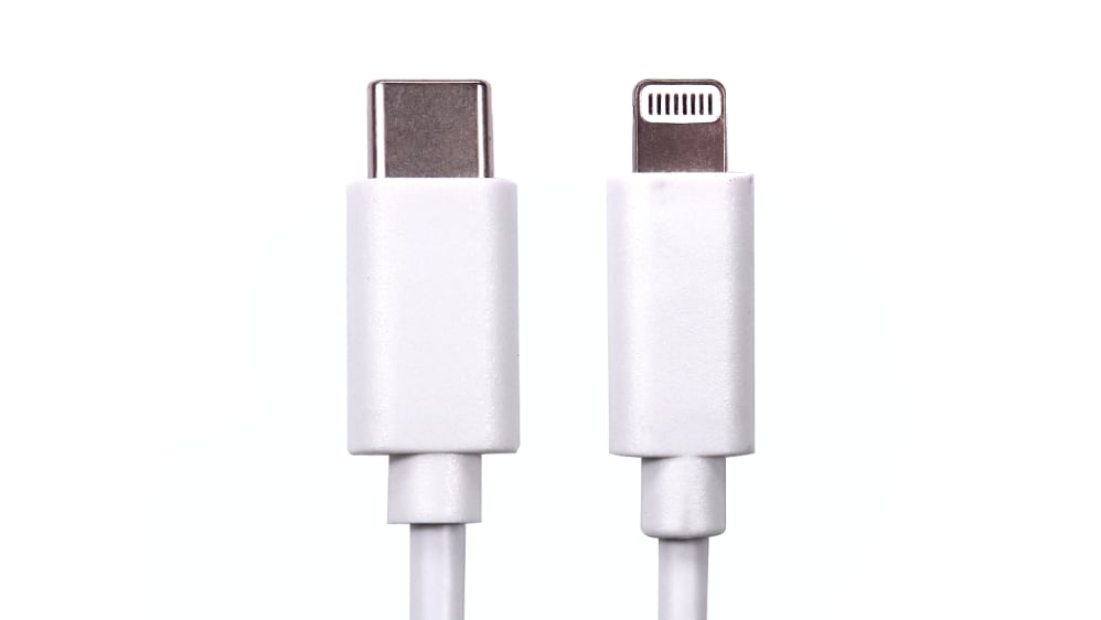 RS PRO USB Male USB C to Male Lightning, 1m