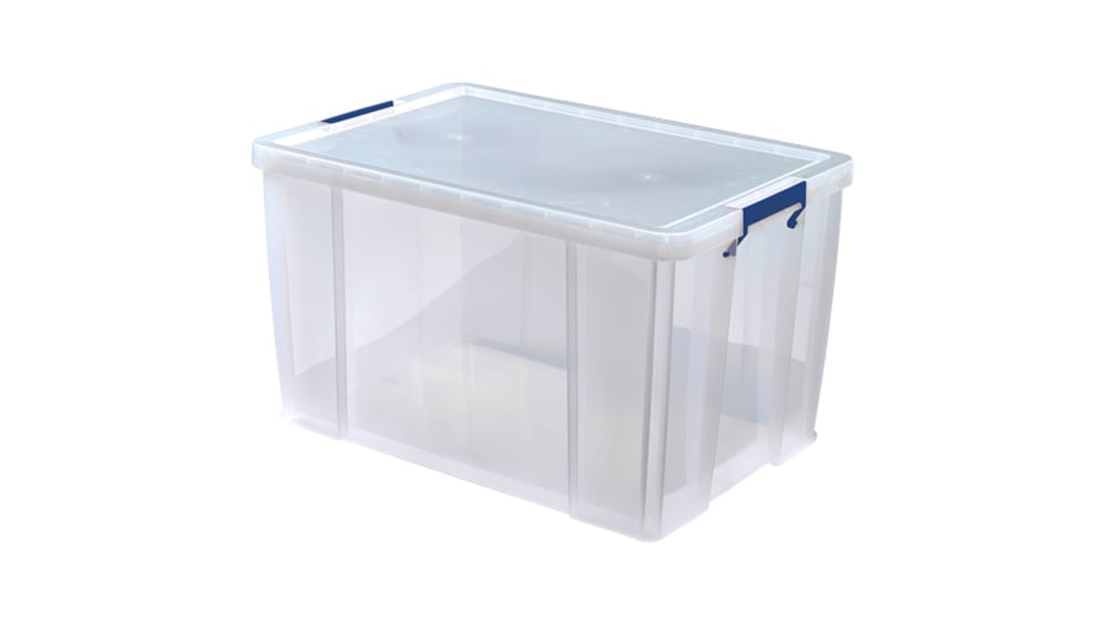 RS PRO 50L Transparent Polymer Large Storage Box, 230mm x 450mm x 700mm
