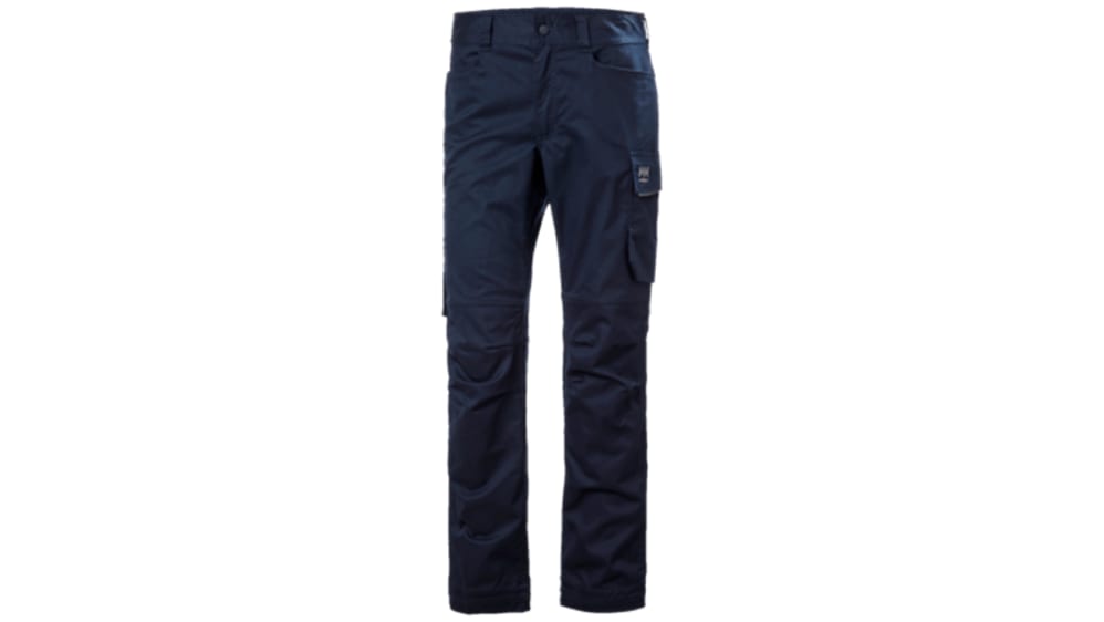 Helly Hansen 77523 Navy Men's Cotton, Polyester Lightweight, Stretchy Work  Trousers 47in, 120cm Waist