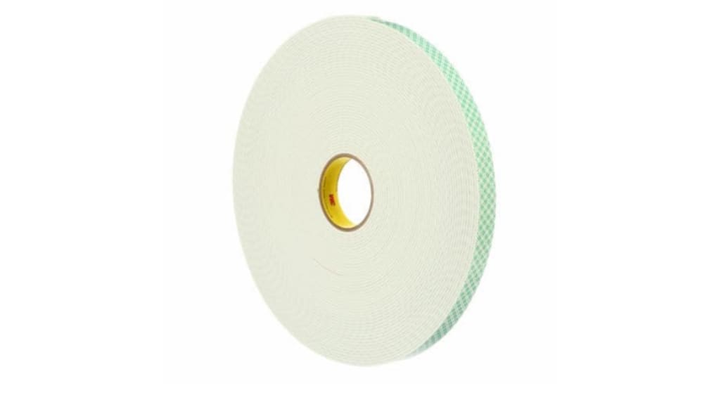 3M™ Cinta de Doble Cara de Espuma de Poliuretano 4008, Blanco, 25 mm x 33 m