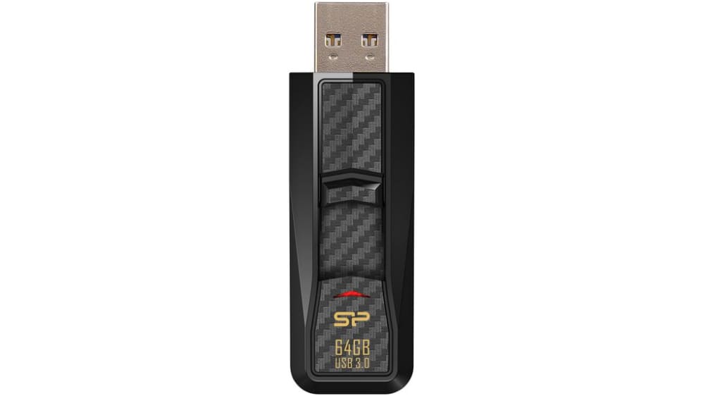 Silicon Power 64GB USB-Stick 3.0 Blau – Mit Versenkbarem Anschluss, Matte Oberfläche, Handlich