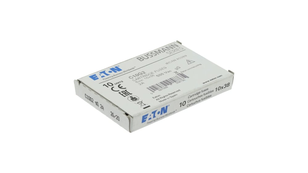 Eaton 管ヒューズ 2A 10 x 38mm 500V ac C10G2 | RS