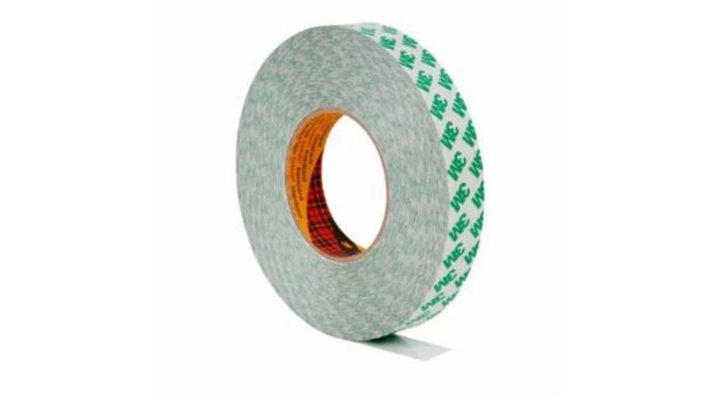 3M 9087 White Double Sided Plastic Tape, 0.26mm Thick, 5.2 N/cm, PVC  Backing, 50mm x 50m