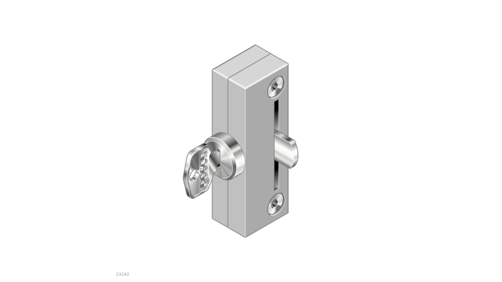 Bosch Rexroth Die Cast Zinc, Galvanised Steel Door Lock, MGE, 8mm Slot, 30  x 30 mm Strut Profile