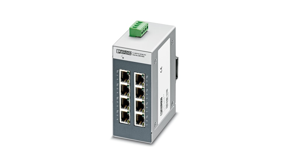 Phoenix Contact イーサネットスイッチ, 8, アンマネージド Phoenix Contact イーサネットスイッチ, 8, アンマネージド