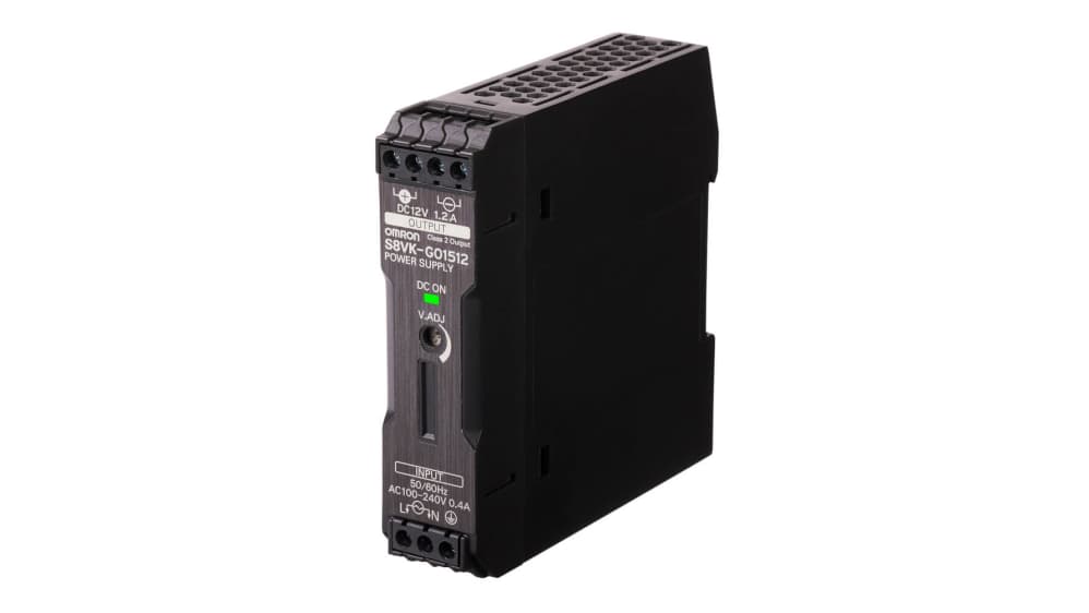 S8VK-G01512 | Omron S8VK DINレール電源 1.2 A 350 V dc, 240V ac