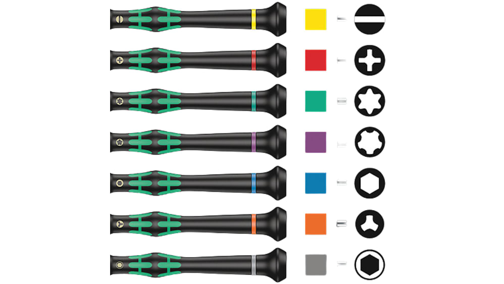 Wera ドライバセット 精度 六角形, Phillips, スロット, 六角 12個