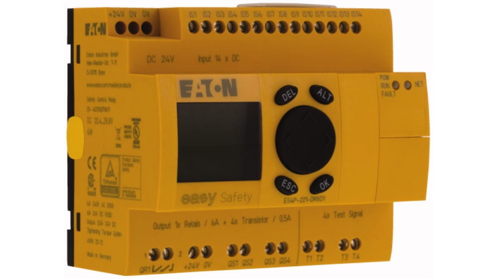 111017 ES4P-221-DMXD1 | Eaton easySafety Safety Controller, 14 Safety Inputs, 9 Safety Outputs, 24 V dc | RS 111017 ES4P-221-DMXD1 | Eaton easySafety Safety Controller, 14 Safety Inputs, 9 Safety Outputs, 24 V dc | RS