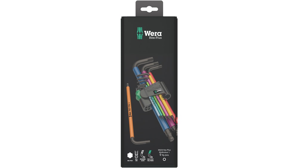 05073593001 | Wera 9 piece L Shape Metric Hex Key Set, 1 x 1.5