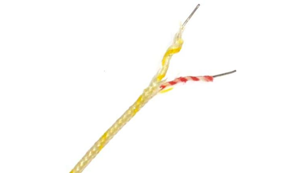 RS PRO タイプ K 熱電対ケーブル/熱電対線, フラットペア, 1