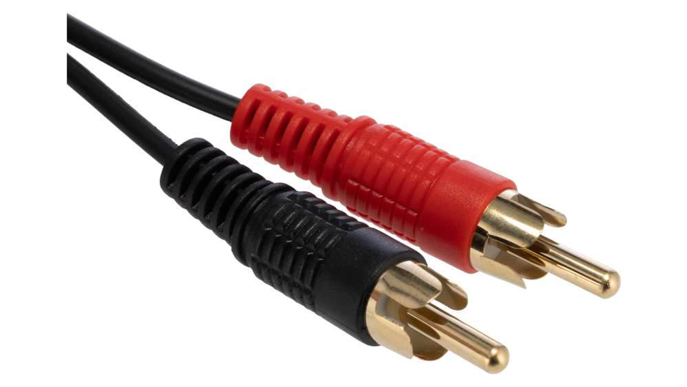 RS PRO Male RCA to Male RCA x 2 RCA Cable, Black, 2 m | RS