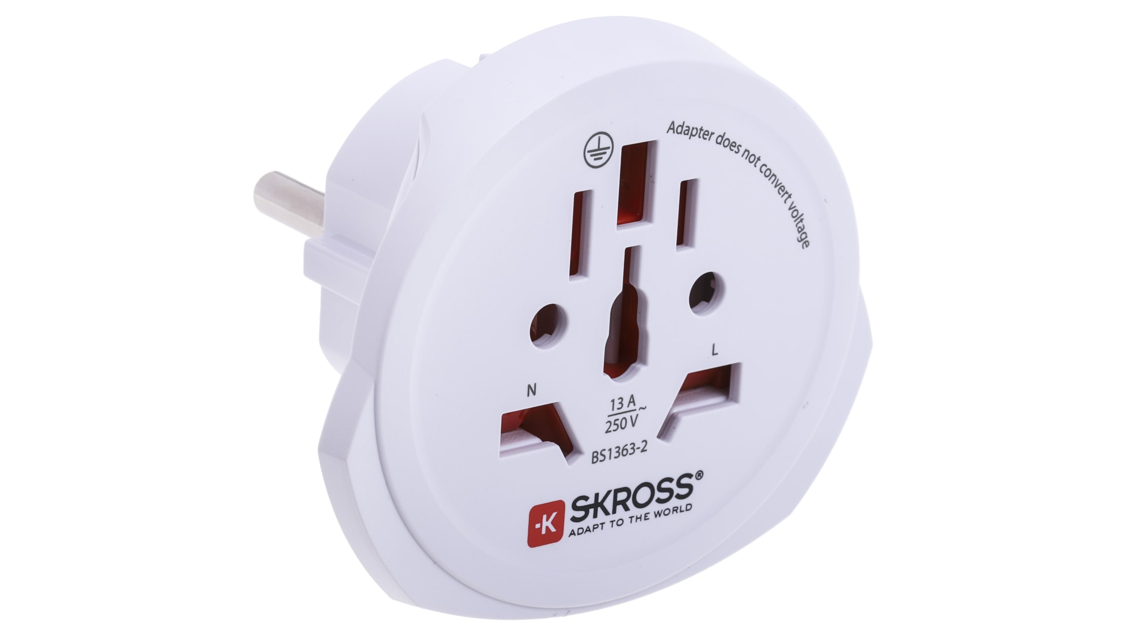 Adaptador de Enchufe de Schuko tipo F a Enchufe Italia Blanco