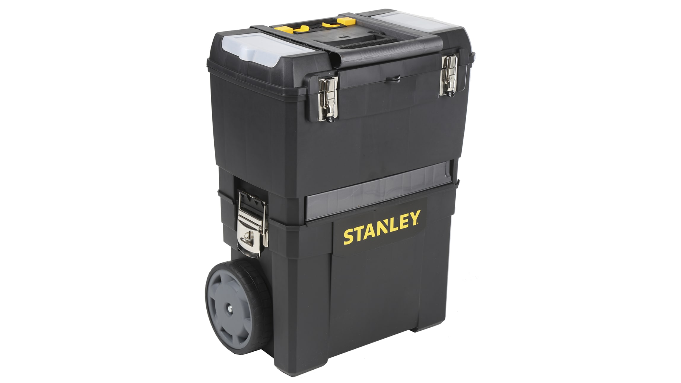 STANLEY - Taller móvil metálico de gran capacidad con bandeja extraíble, 3  cajones, ruedas y asa de transporte