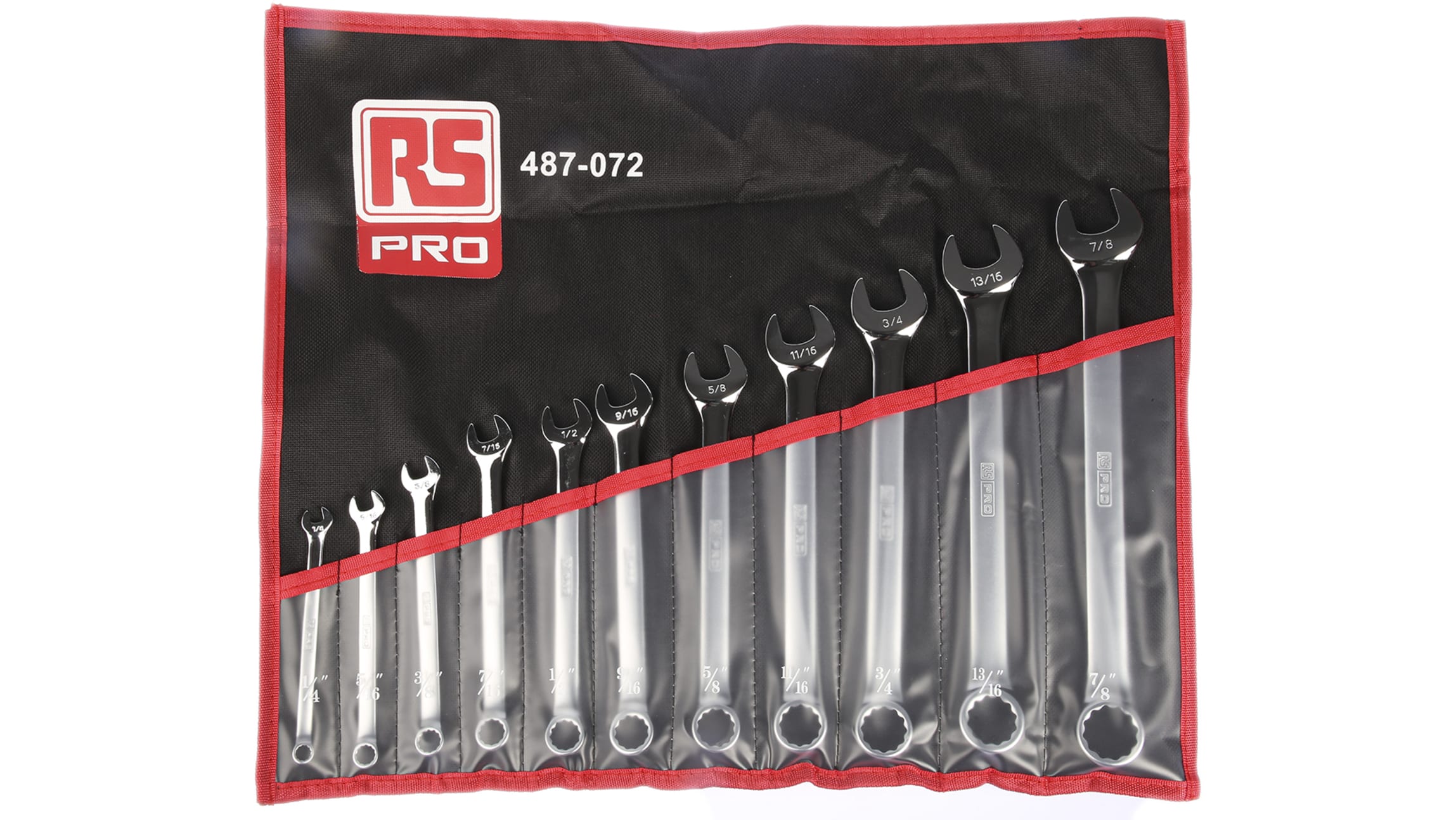 RS PRO 11 Piece Spanner Set 1 4 7 8 in Chrome Vanadium Steel RS