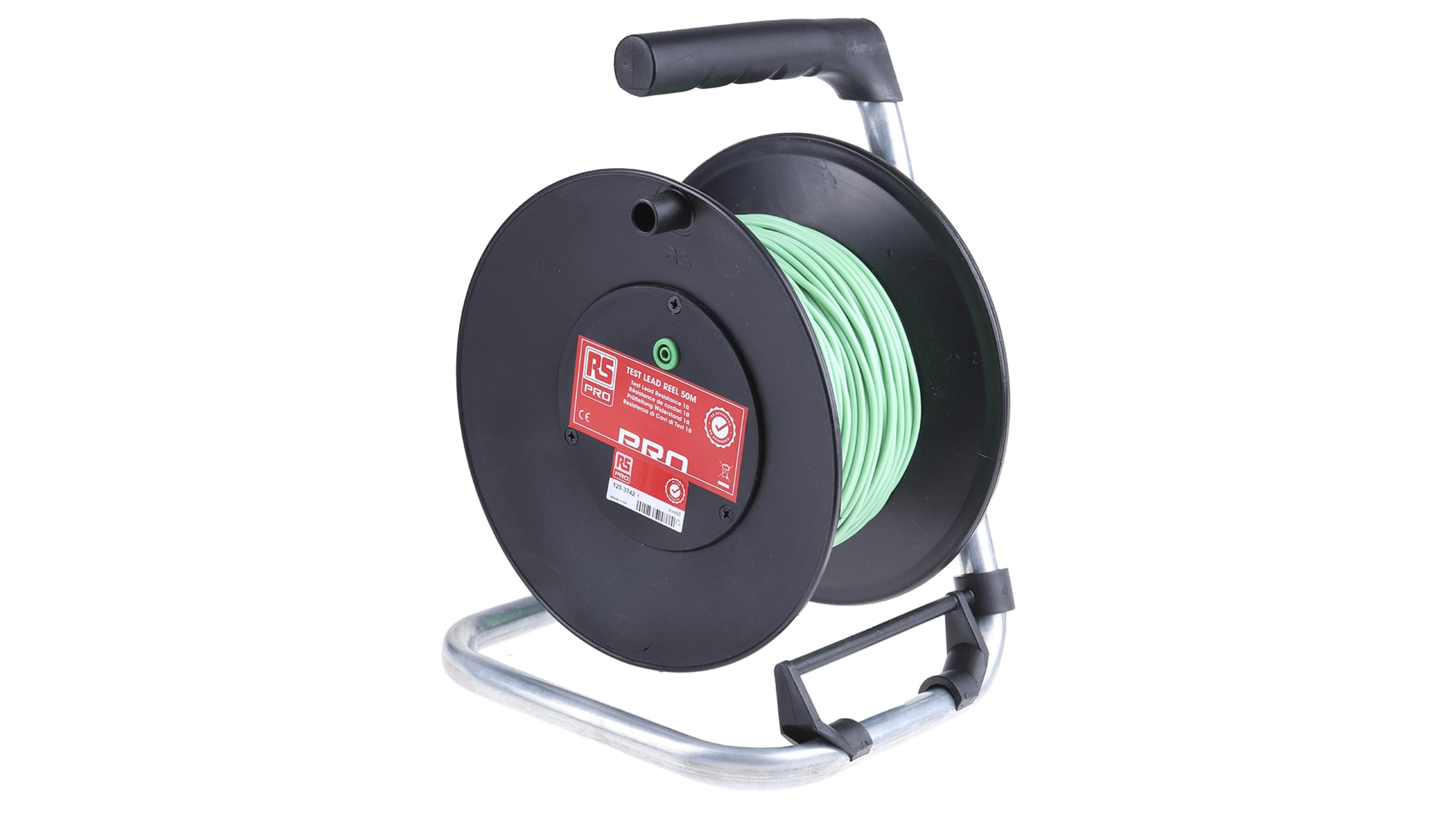 RS PRO Green Test Lead Extension Reel, 50m Cable Length, CAT II 1000 V  safety category