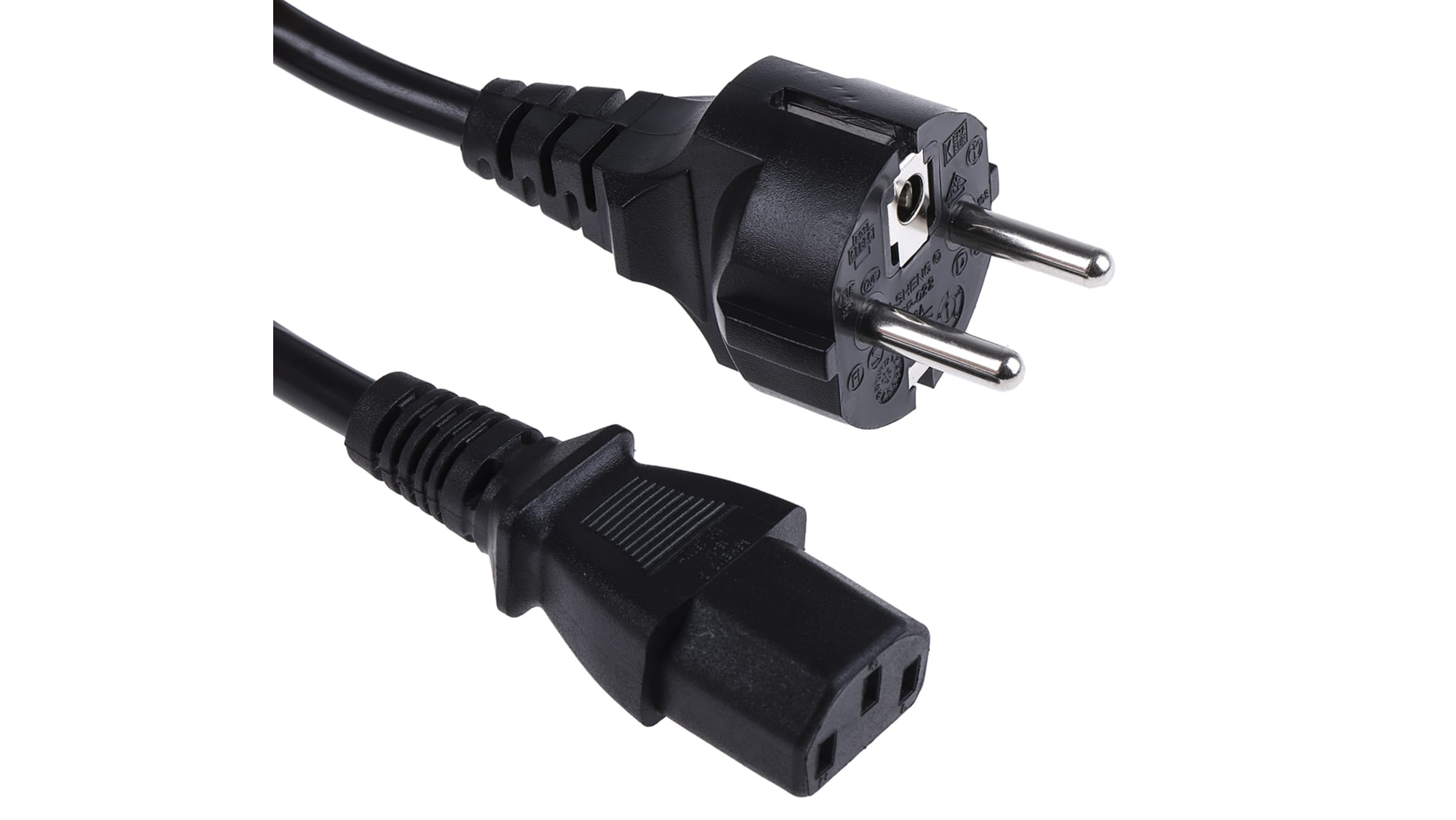 GELRHONR Câble d'alimentation CEE 7/7 vers C13,Cable Alimentation ecran  pc,3 Pin AC Cordon électrique Secteur Câble Spiralé pour moniteurs, PC