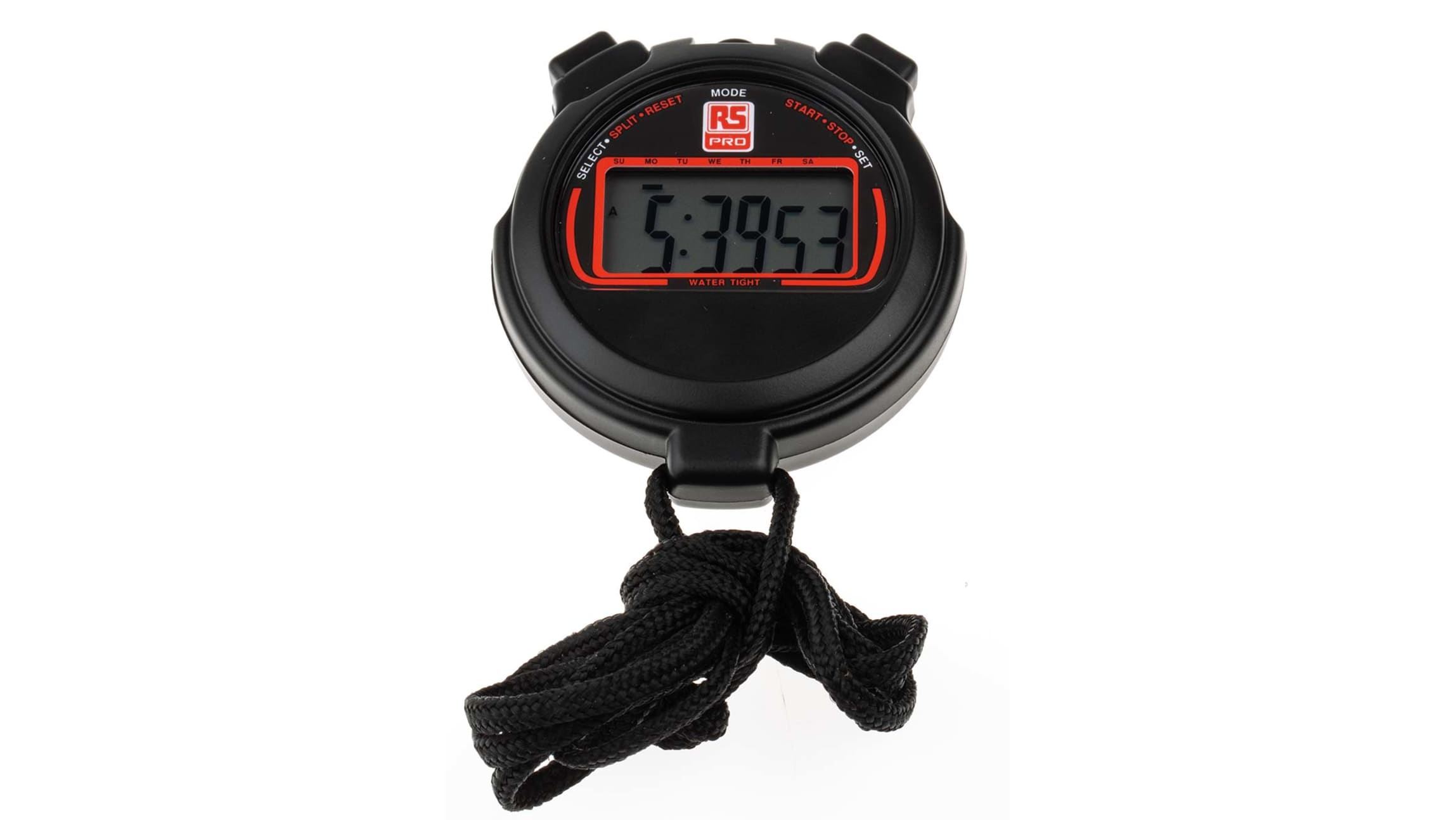 RS Pro Black Digital Desk Stopwatch 10H, 2355059