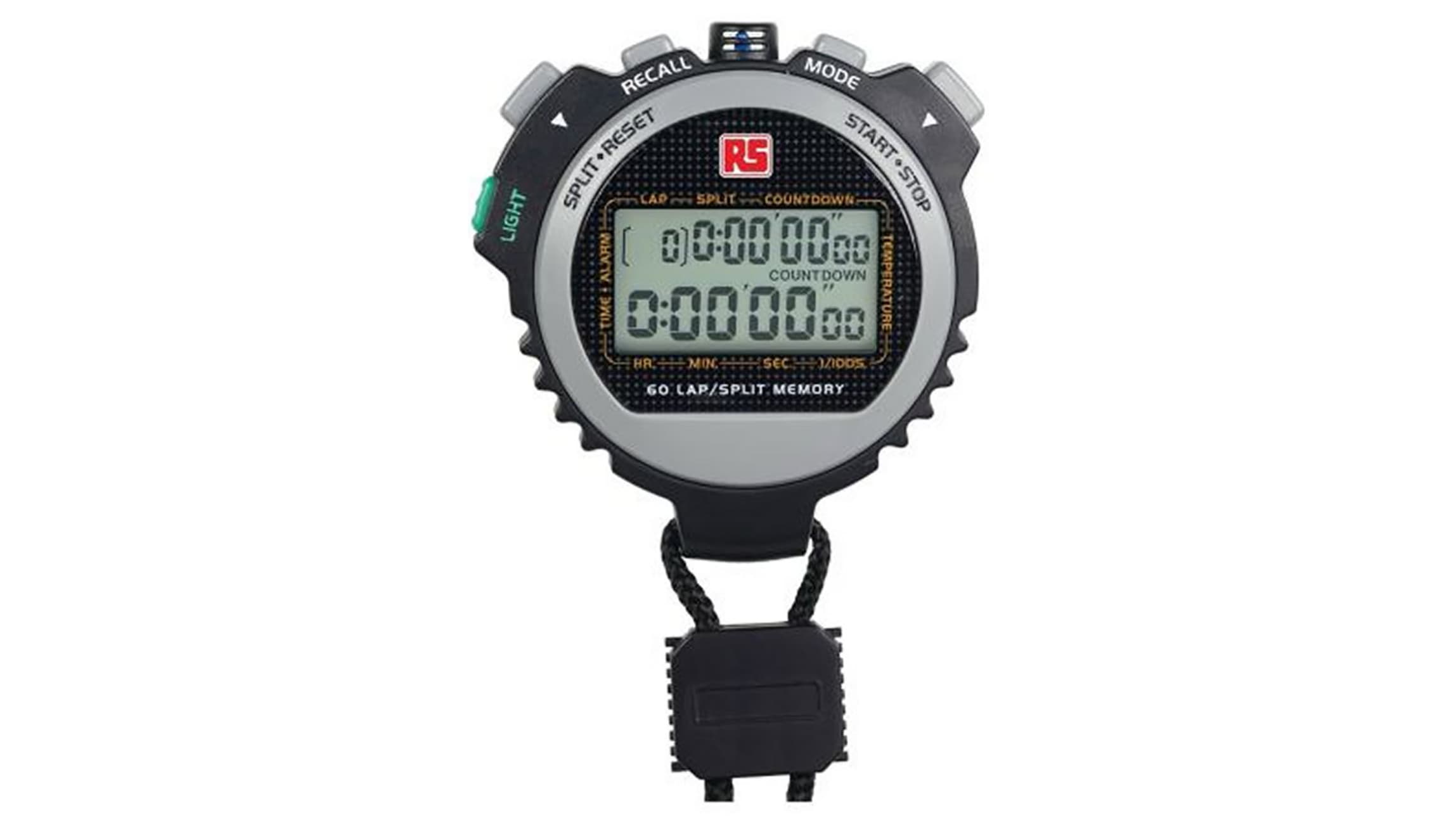 RS PRO Black Digital Desk Stopwatch 10h