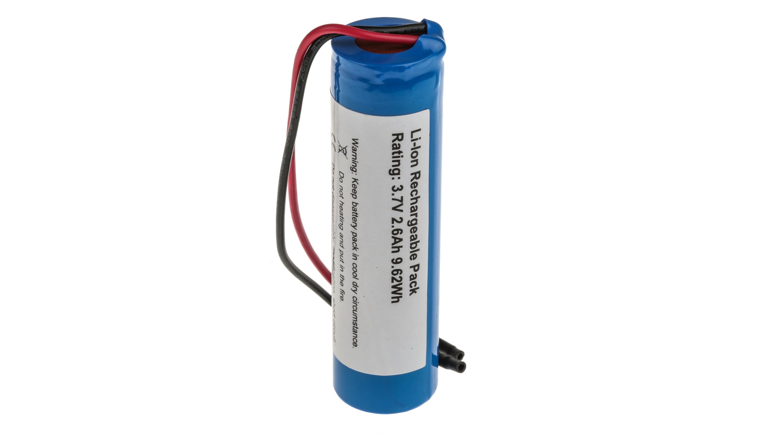 Batteria ricaricabile RS PRO, formato 19 (Dia.) x 69 mm, 3.7V, 2.6Ah, Ioni  di litio