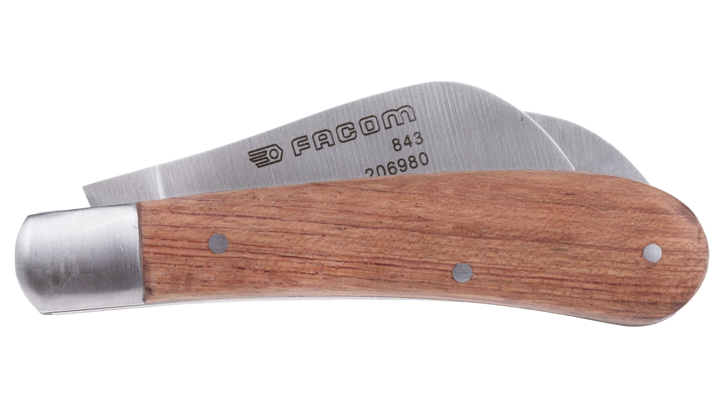 Couteau électricien manche en bois FACOM 843 à 2 lames