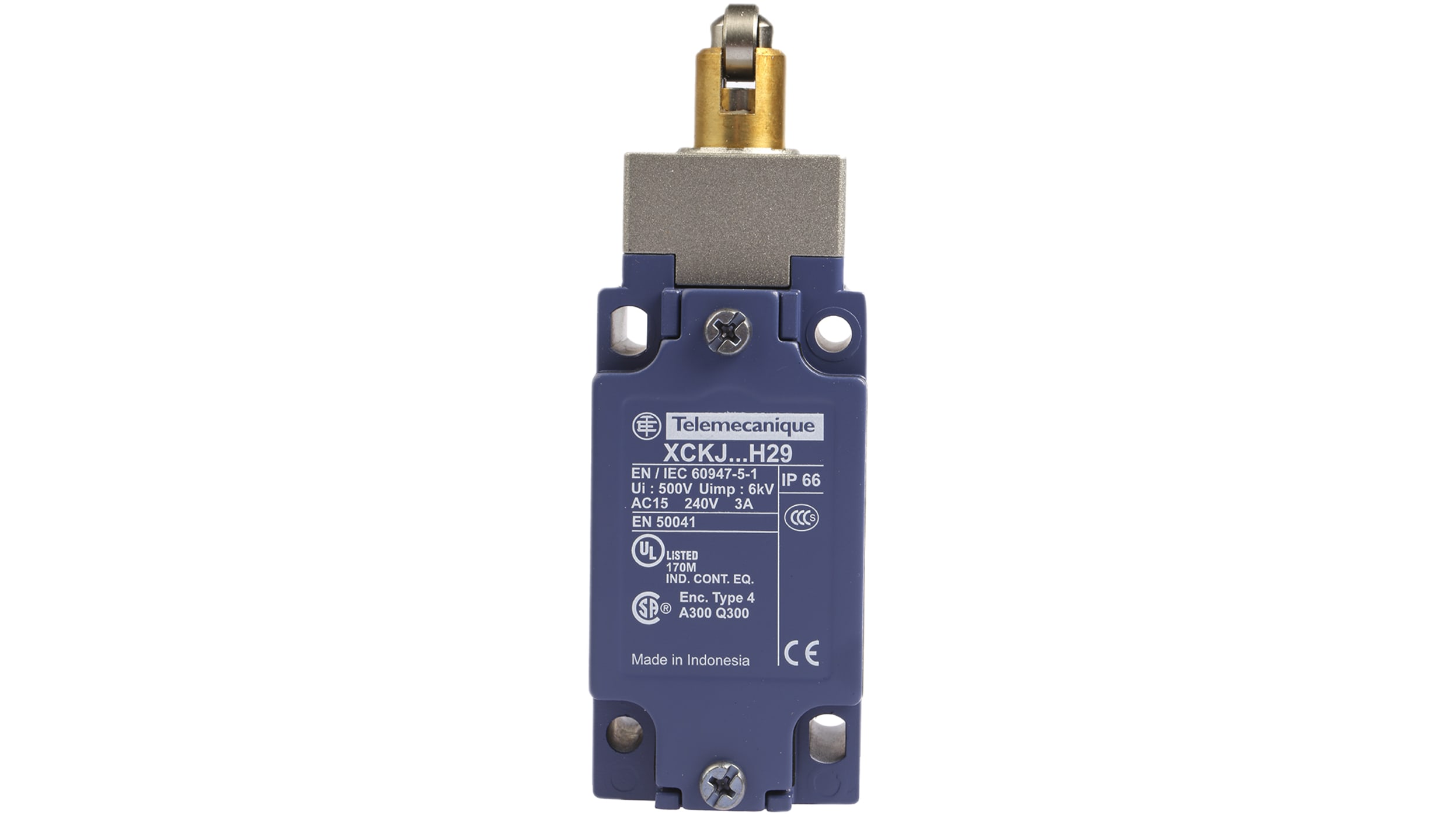 Telemecanique Sensors OsiSense XC Series Plunger Limit Switch, NO/NC, IP66,  SPDT, Zinc Alloy Housing, 240V ac Max, 10A