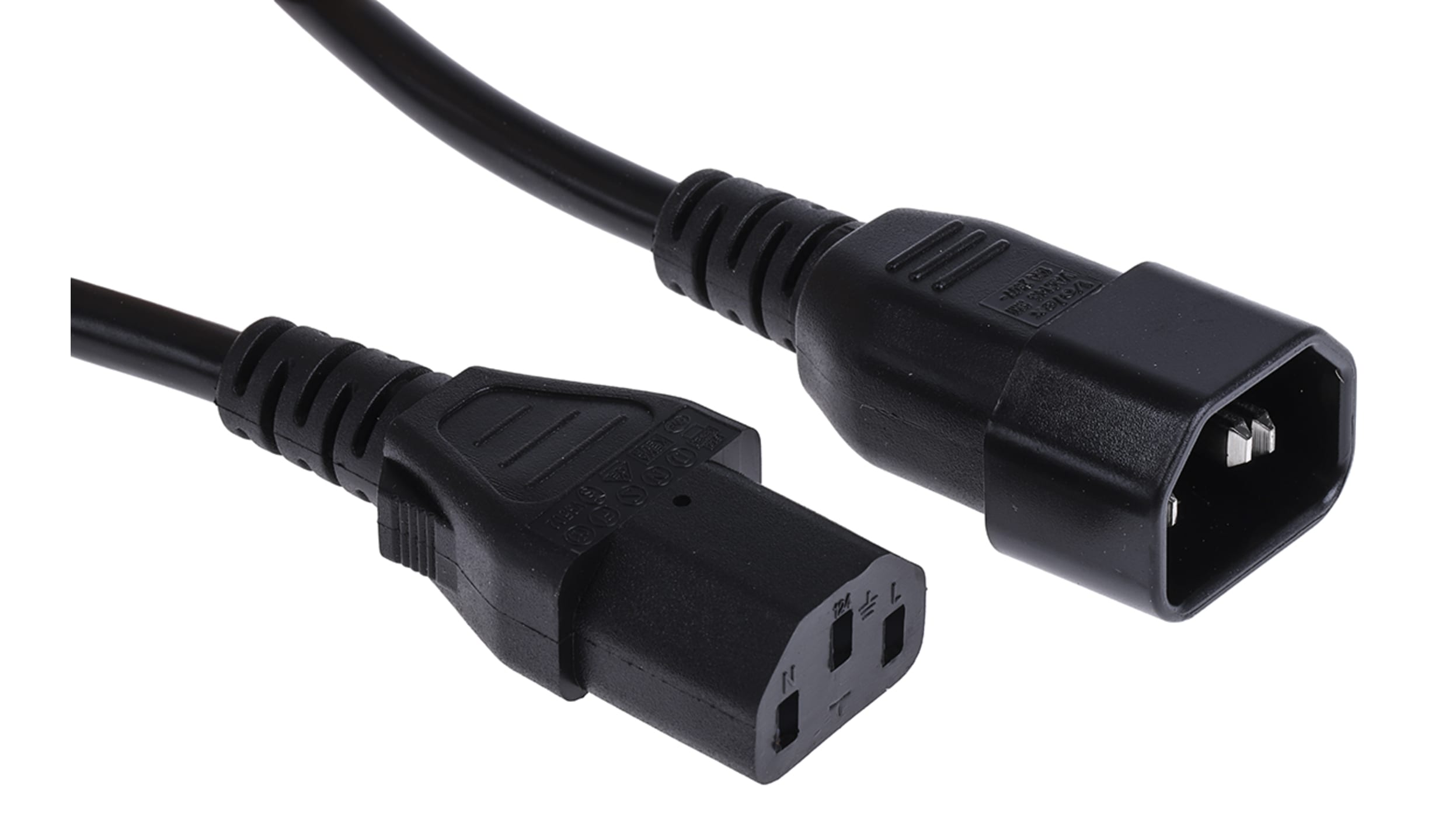 IEC C14 to IEC C15 High Temperature - Male to Female Cable - 3m