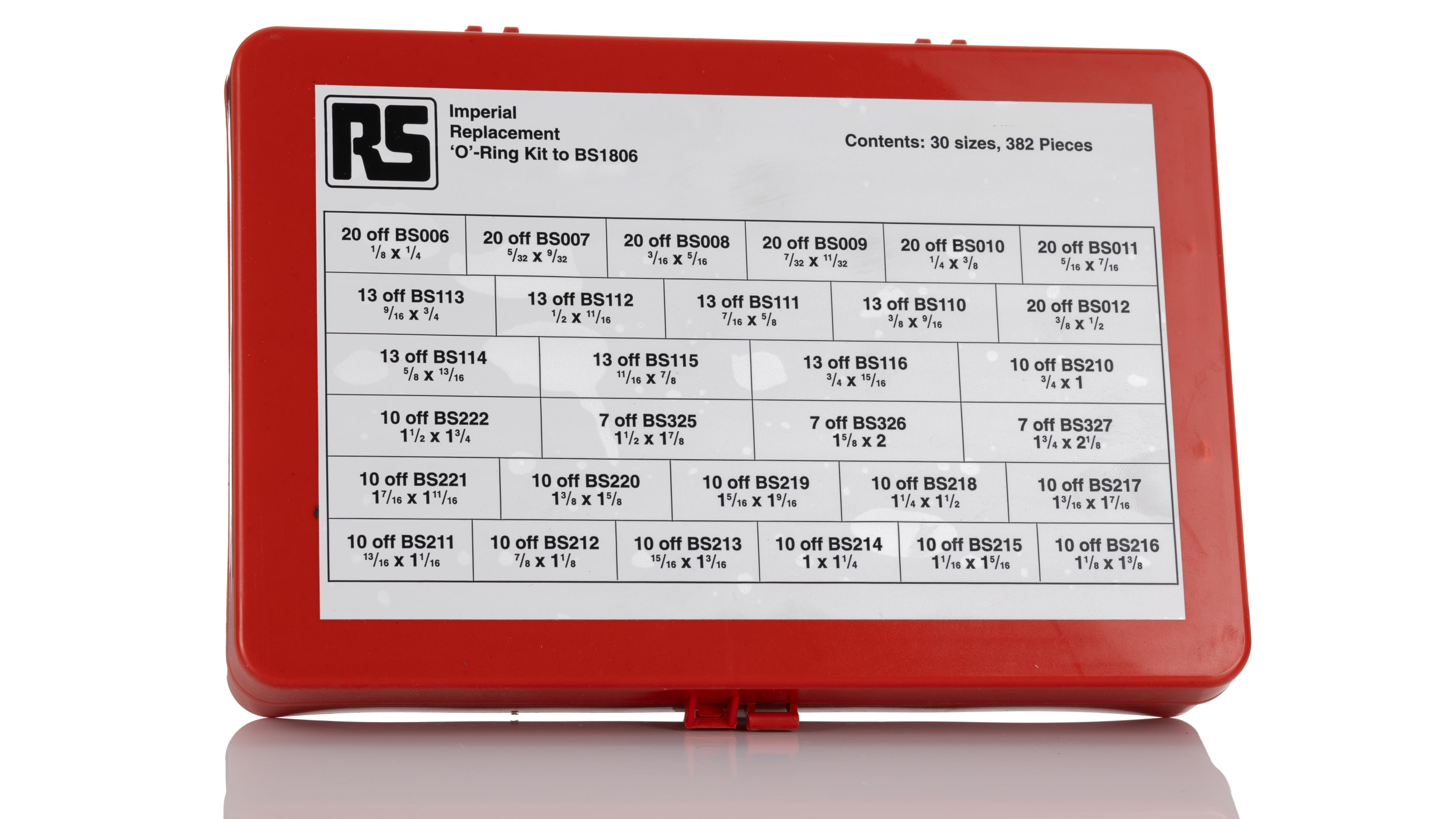 RS PRO Viton® O-Ring-Satz, Dichtungsring ,Gummidichtung, 382