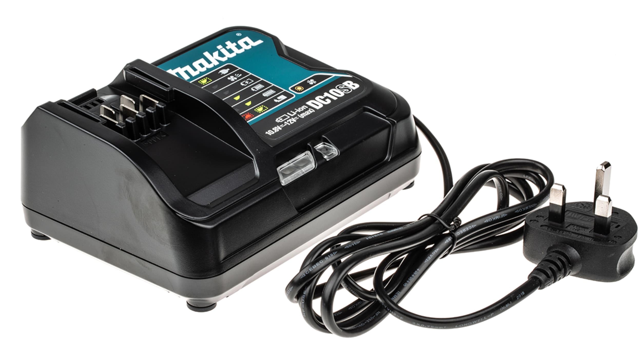 Makita DC10SB Battery Charger 10.8V for use with BL1016 BL1021B BL1041B UK Plug RS