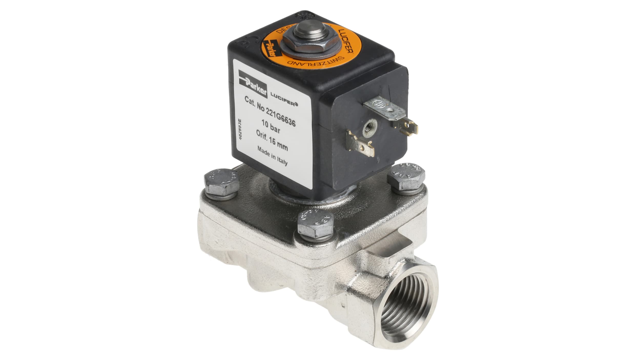 Parker Solenoid Valve 221G6536-2995-481865C2, 2 port(s) , NC, 24 V  