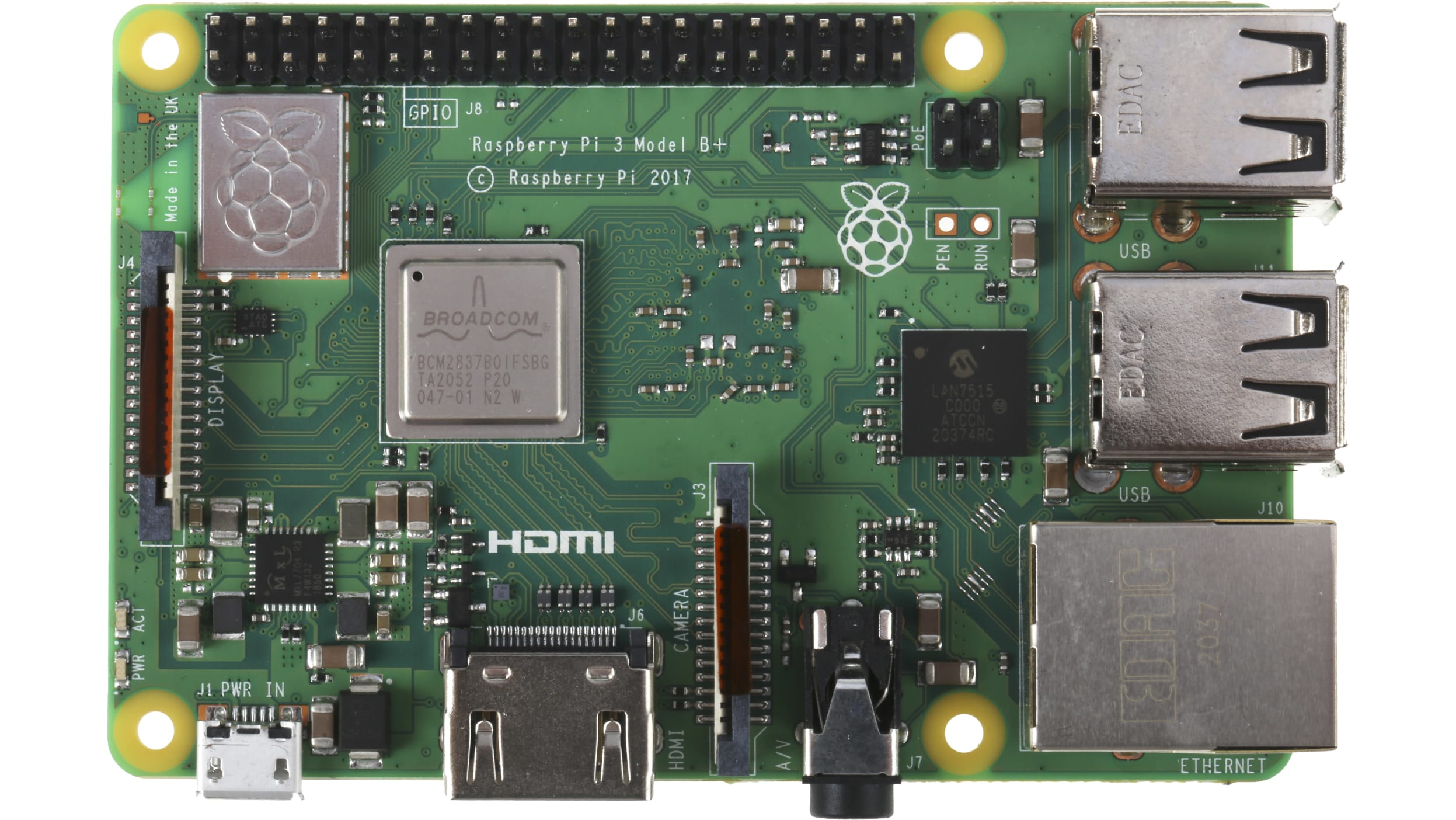 New Raspberry Pi model 3B+ 1.4 GHz, 330Mbit Ethernet, 802.11ac, PoE –