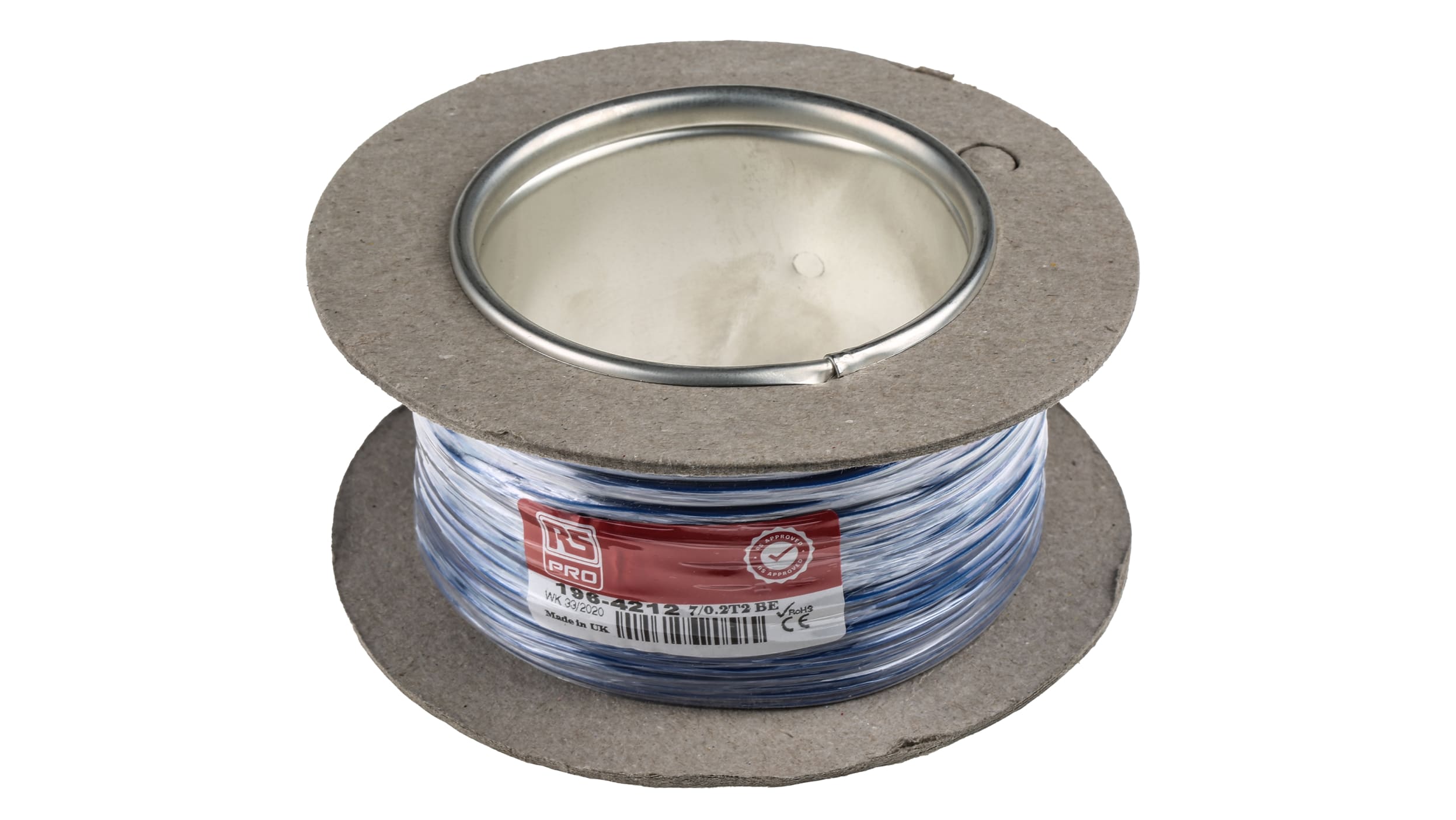 RS PRO Blue 0.75 mm² Hook Up Wire, 18 AWG, 24/0.2 mm, 100m, PVC