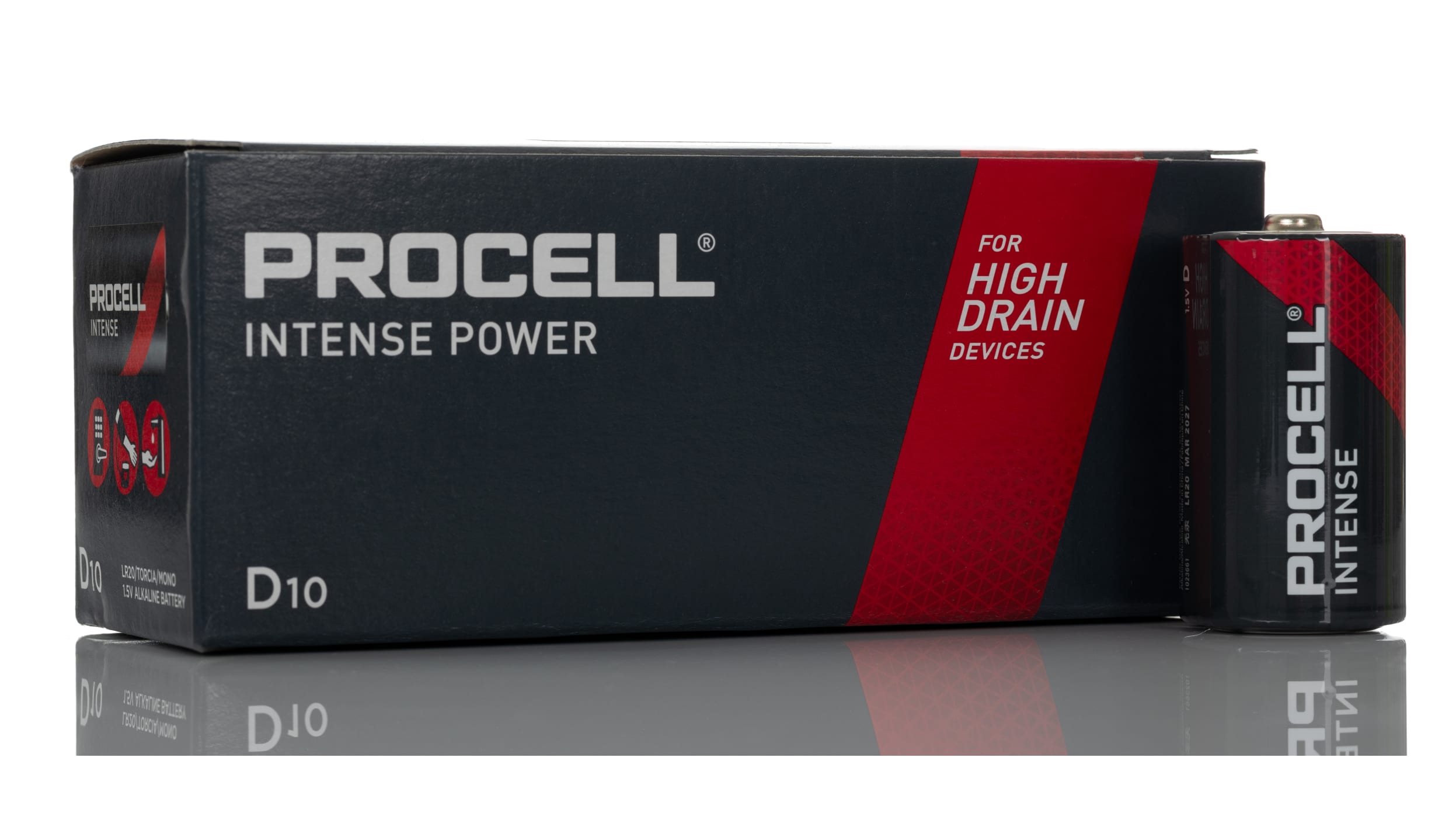 LR20 D 1.5V Duracell Procell battery, pack of 10