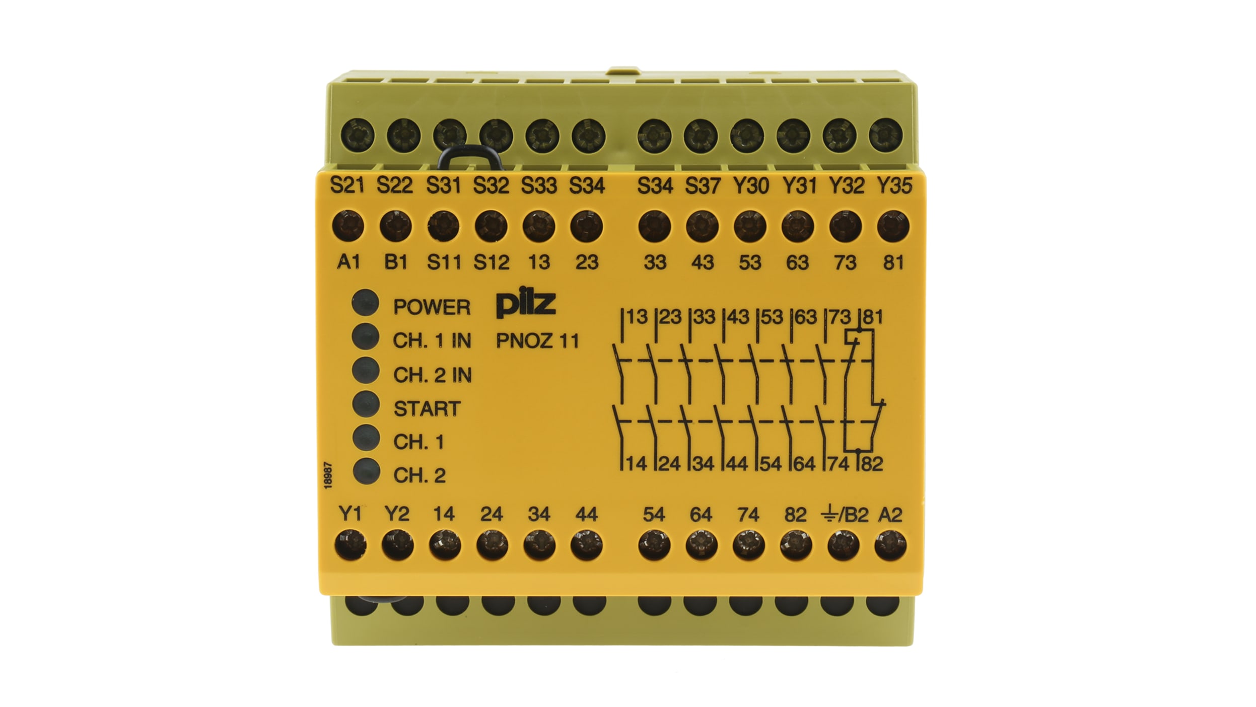 Pilz セーフティリレー, 24 V ac/dc, チャンネル数2, 安全接点7NO