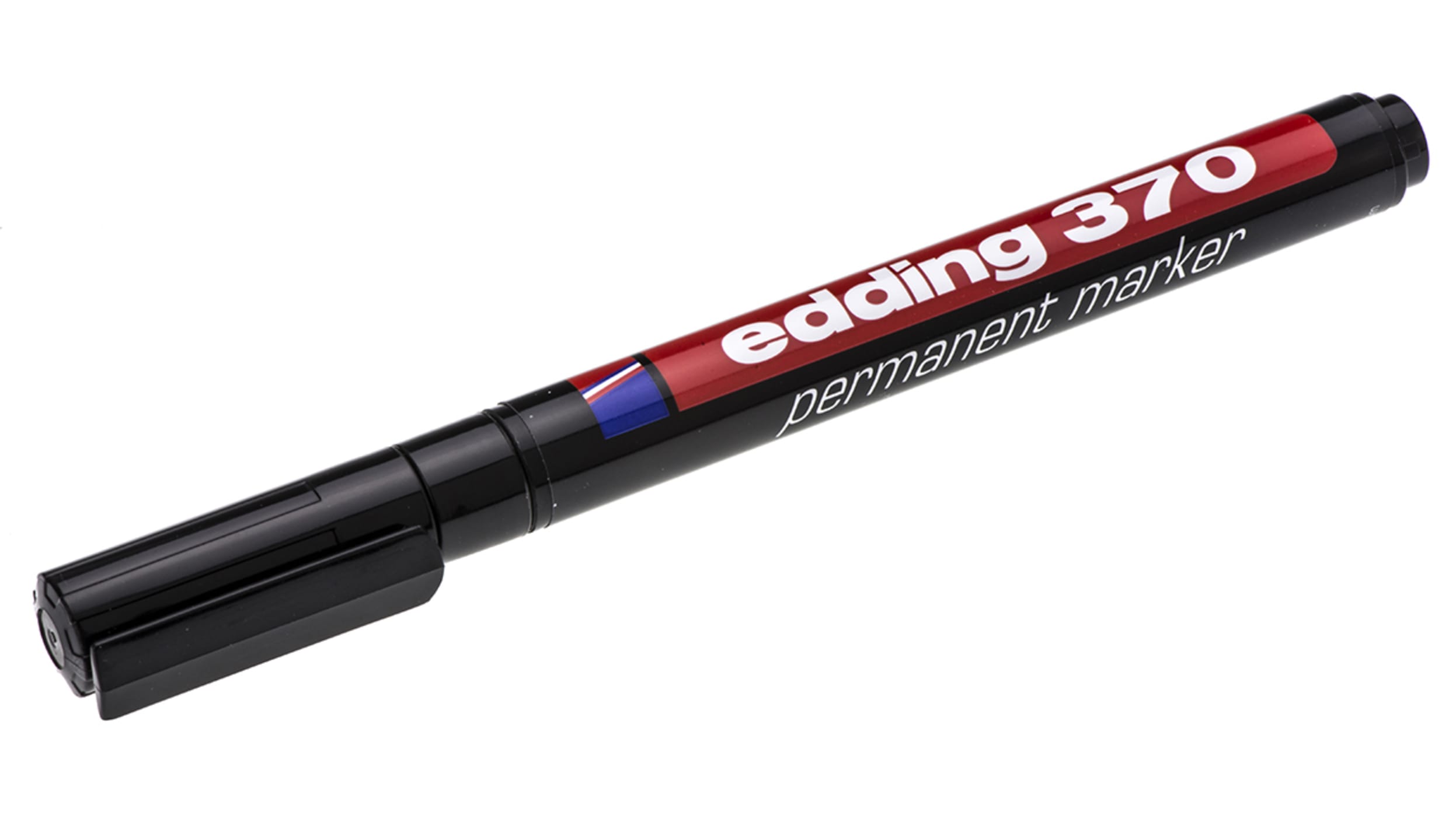 Edding 370 - Rotulador permanente azul de 0.039 in, punta redonda fina,  impermeable, de secado rápido, universal, para cartón, plástico, madera