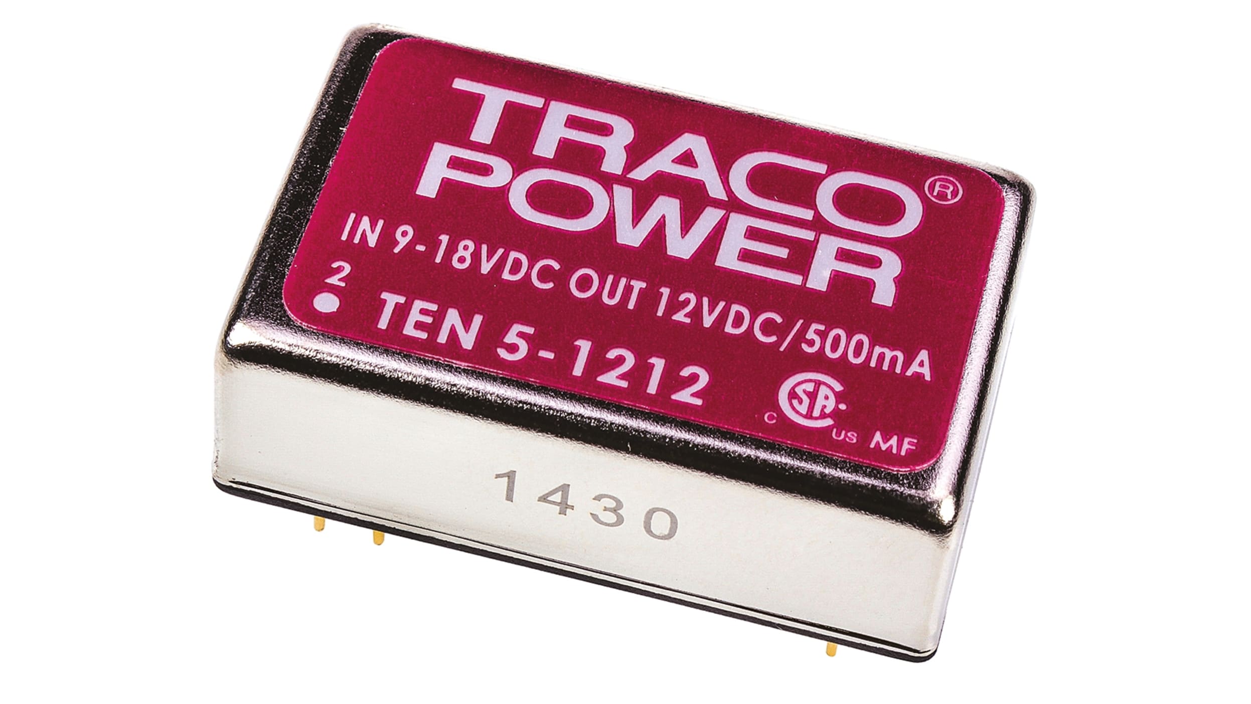 TEN 5-1212, TRACOPOWER TEN 5 DC/DC-Wandler 6W 12 V dc IN, 12V dc OUT /  500mA 1.5kV dc isoliert