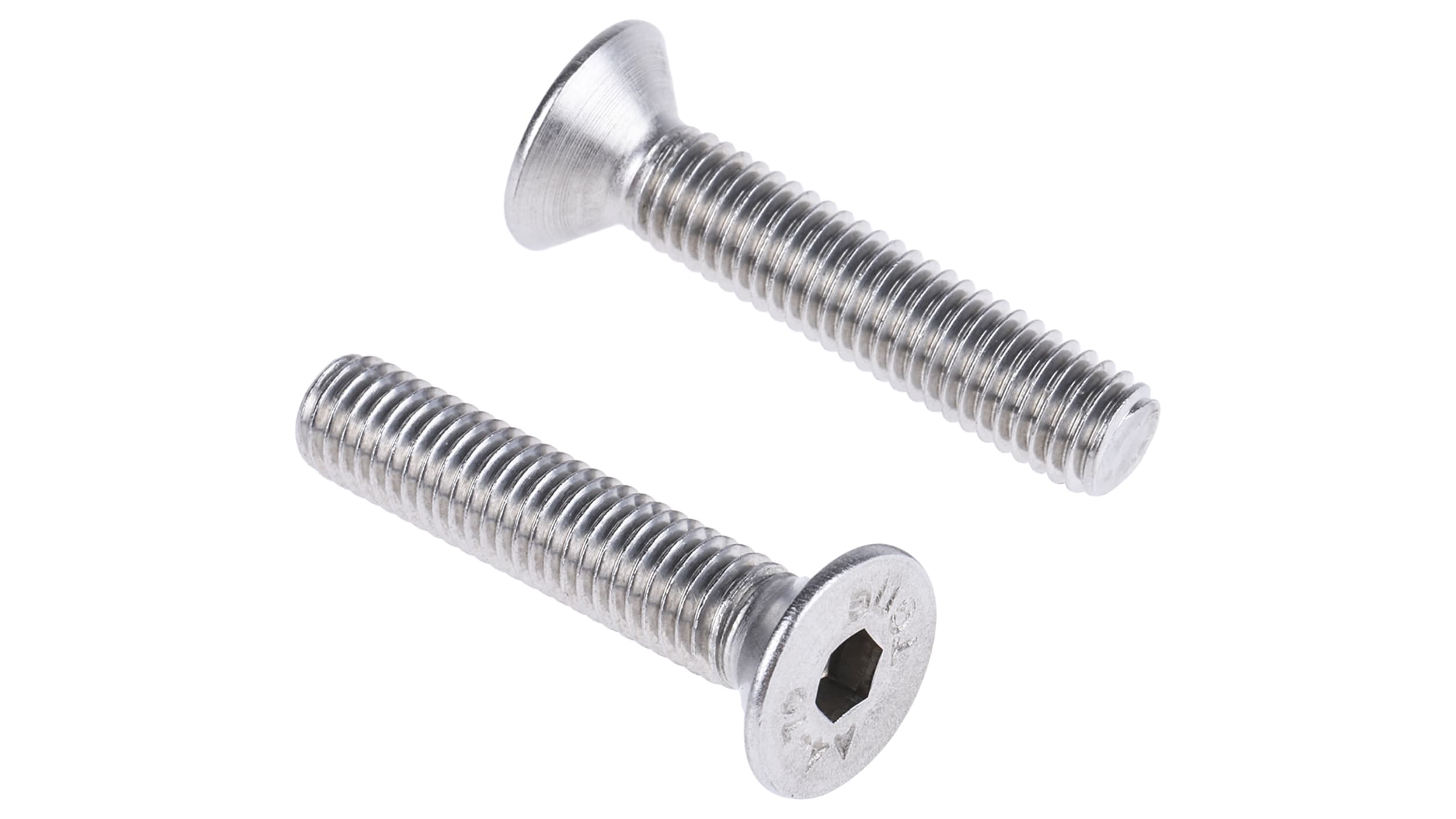 RS PRO Plain Stainless Steel Hex Socket Countersunk Screw, DIN 7991, M8 x  40mm