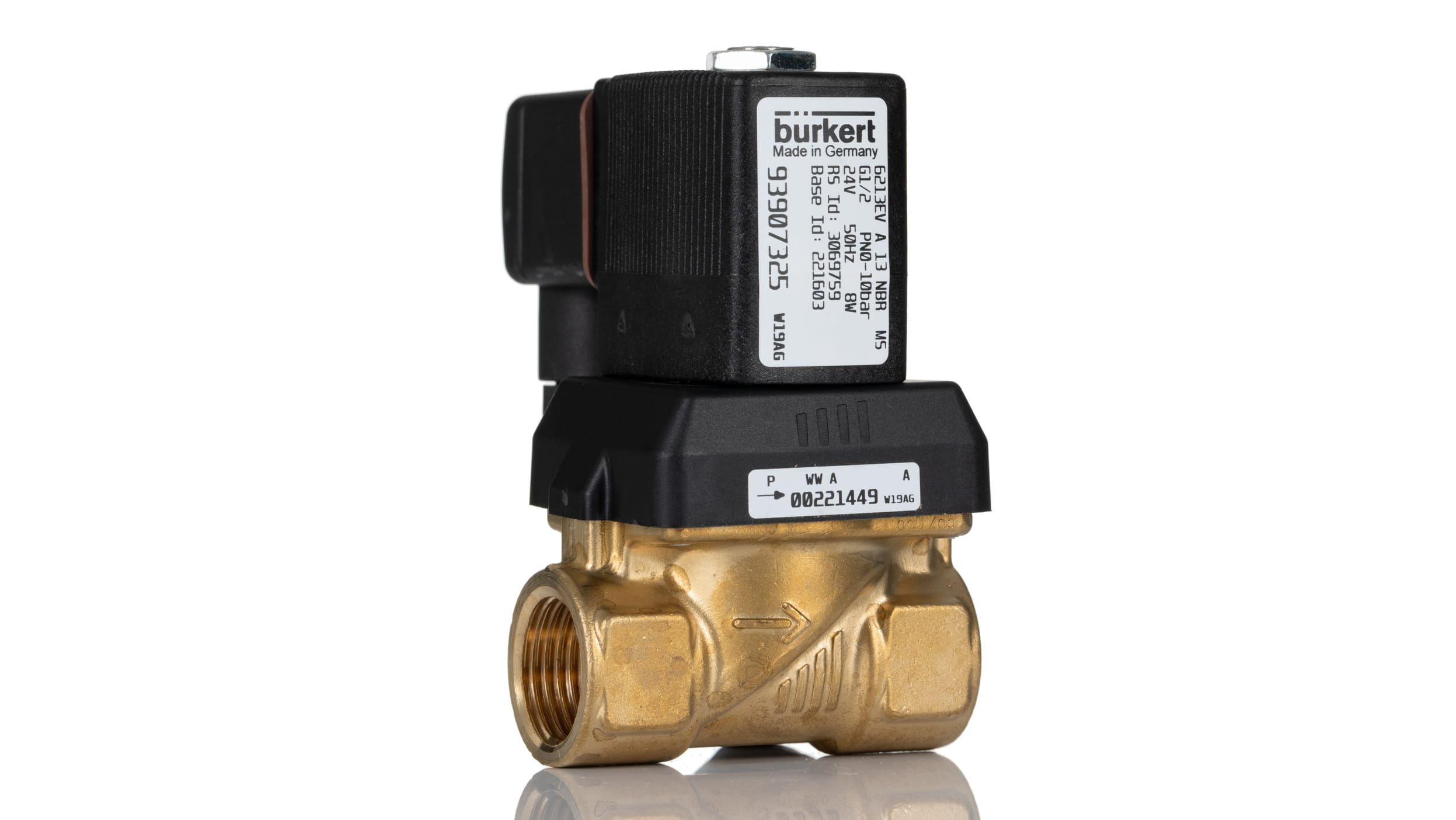 Burkert Solenoid Valve 221603, 2 port(s) , NC, 24 V ac, 1/2in | RS