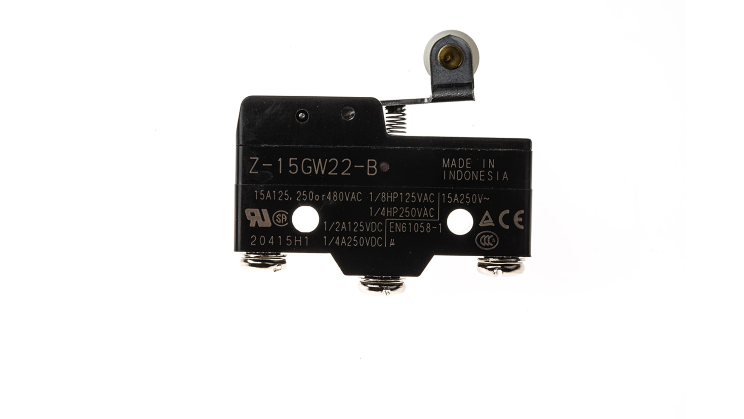 Z-15GW2-B - Omron Industrial Automation - MICROSWITCH, ROLLER LEVER SPDT  15A 250V