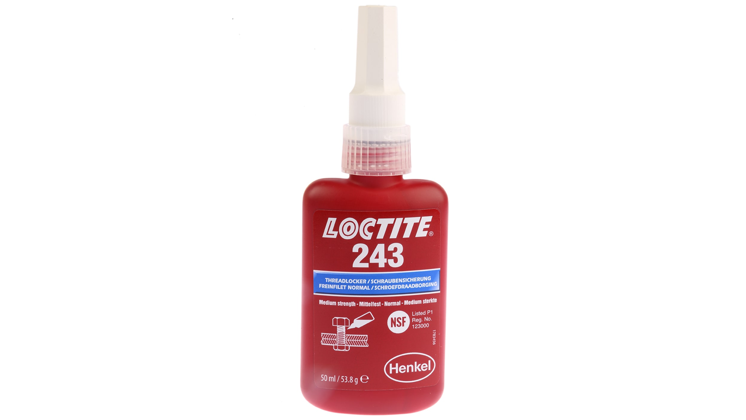 Loctite Loctite 243 Blue Threadlocking Adhesive, 50 ml, 2 h Cure Time