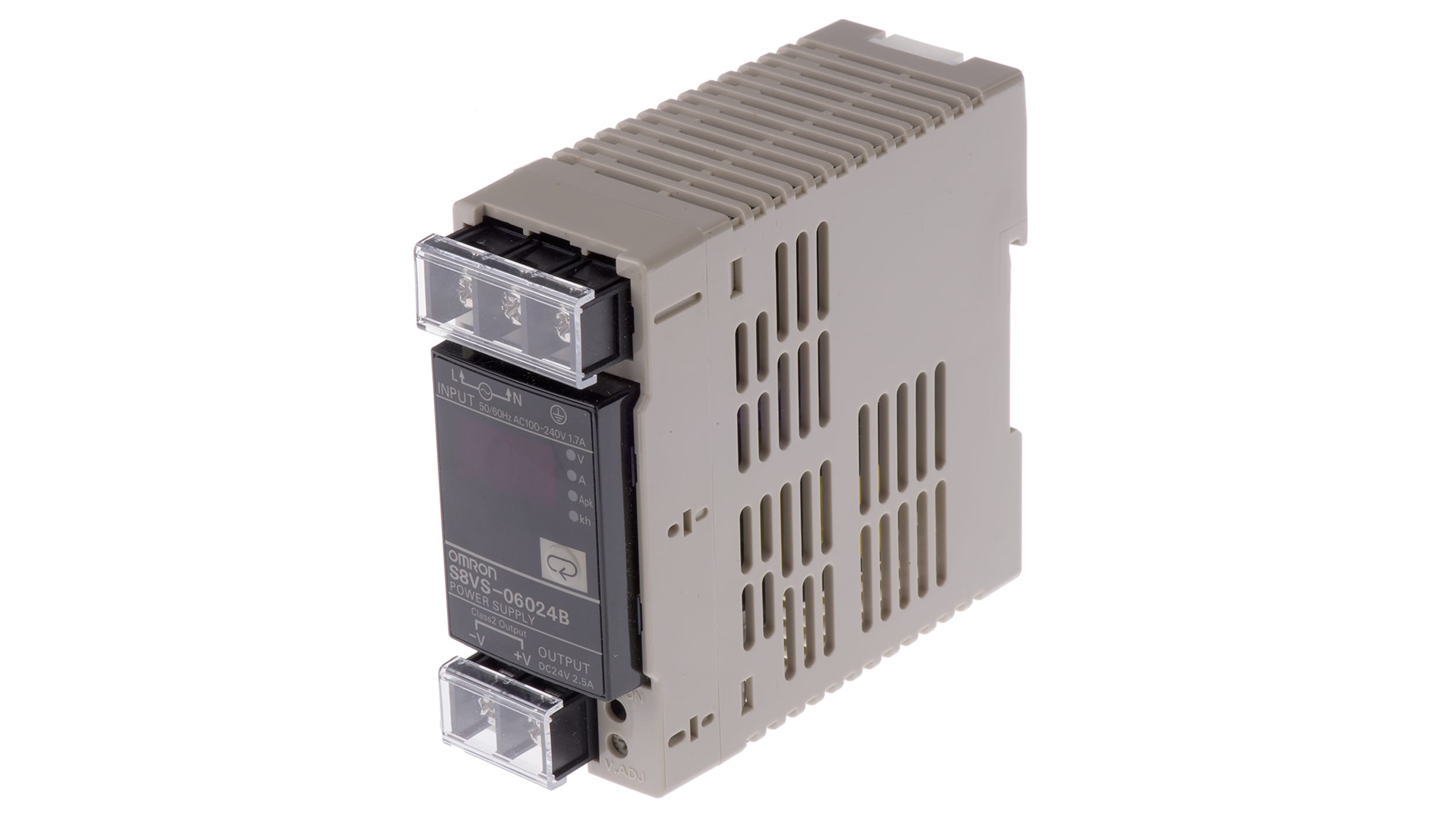 Omron DINレール取付け用スイッチング電源, S8VS-06024B, 出力：2.5A, 定格：60W 入力電圧：ac 出力電圧：dc 24V  dc/ RS