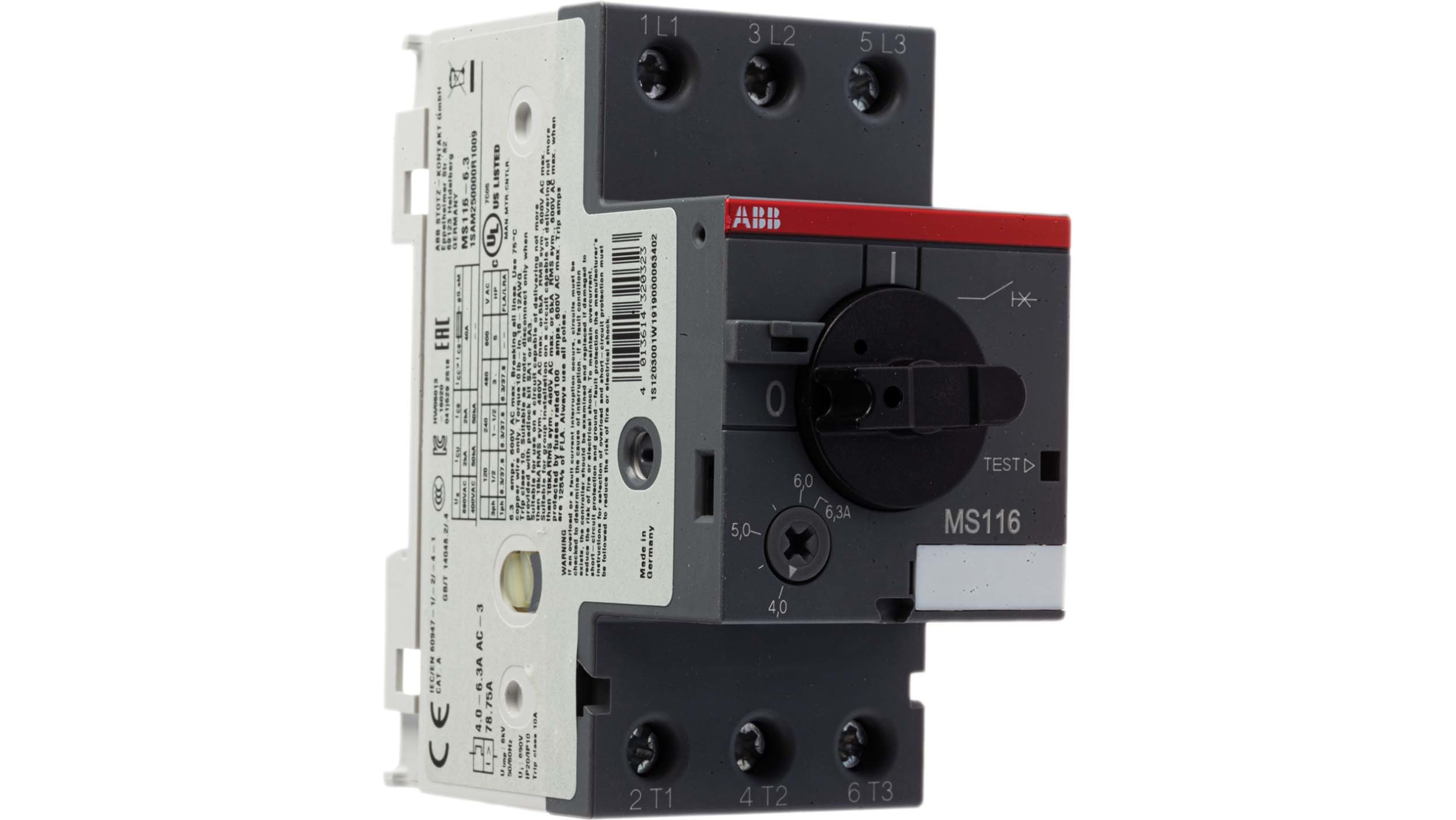 1SAM250000R1009 MS116-6.3 | ABB MS116 Motorschutzschalter, 6,3 A  