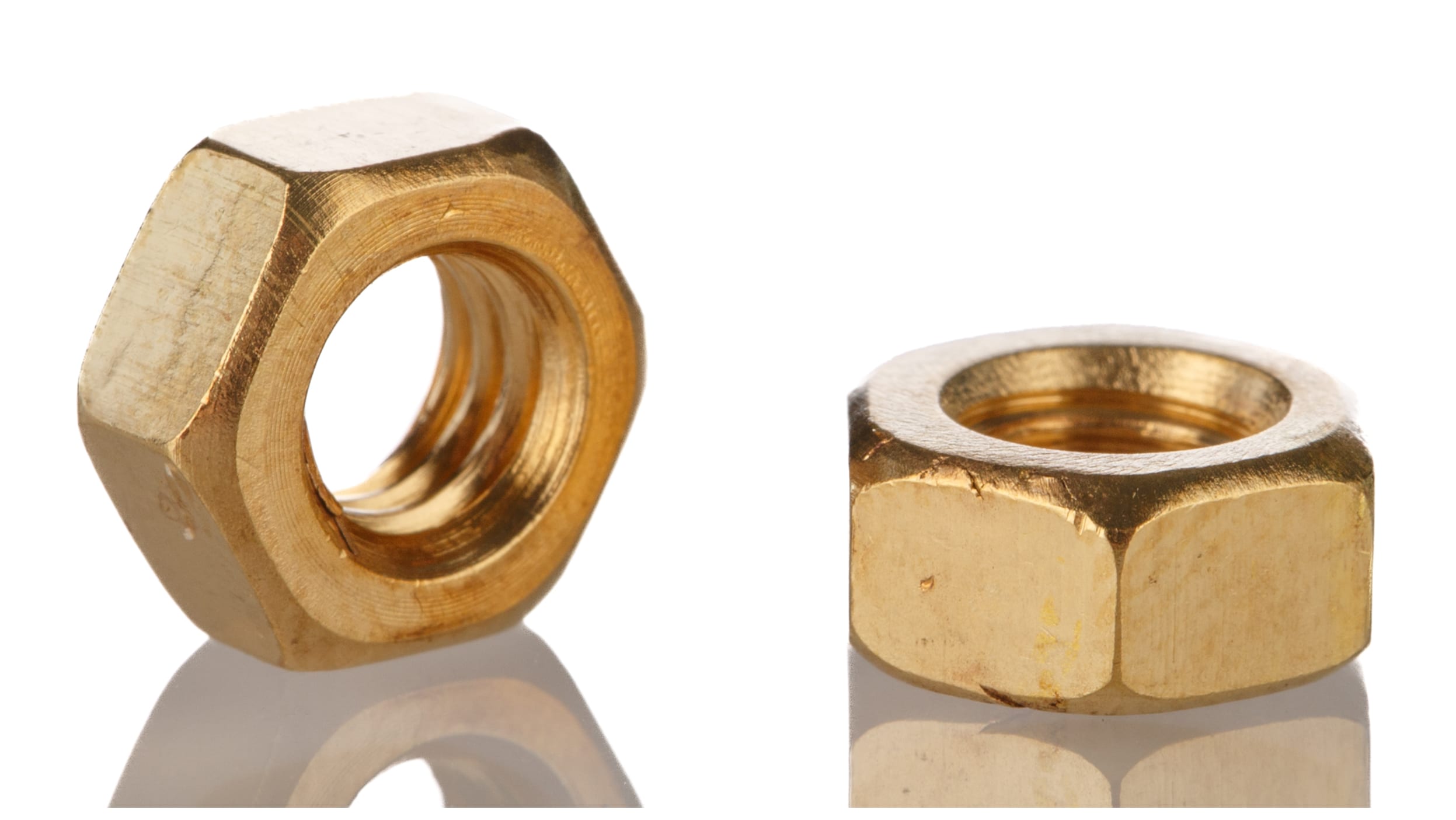 RS PRO, Plain Brass Hex Nut, DIN 934, M6