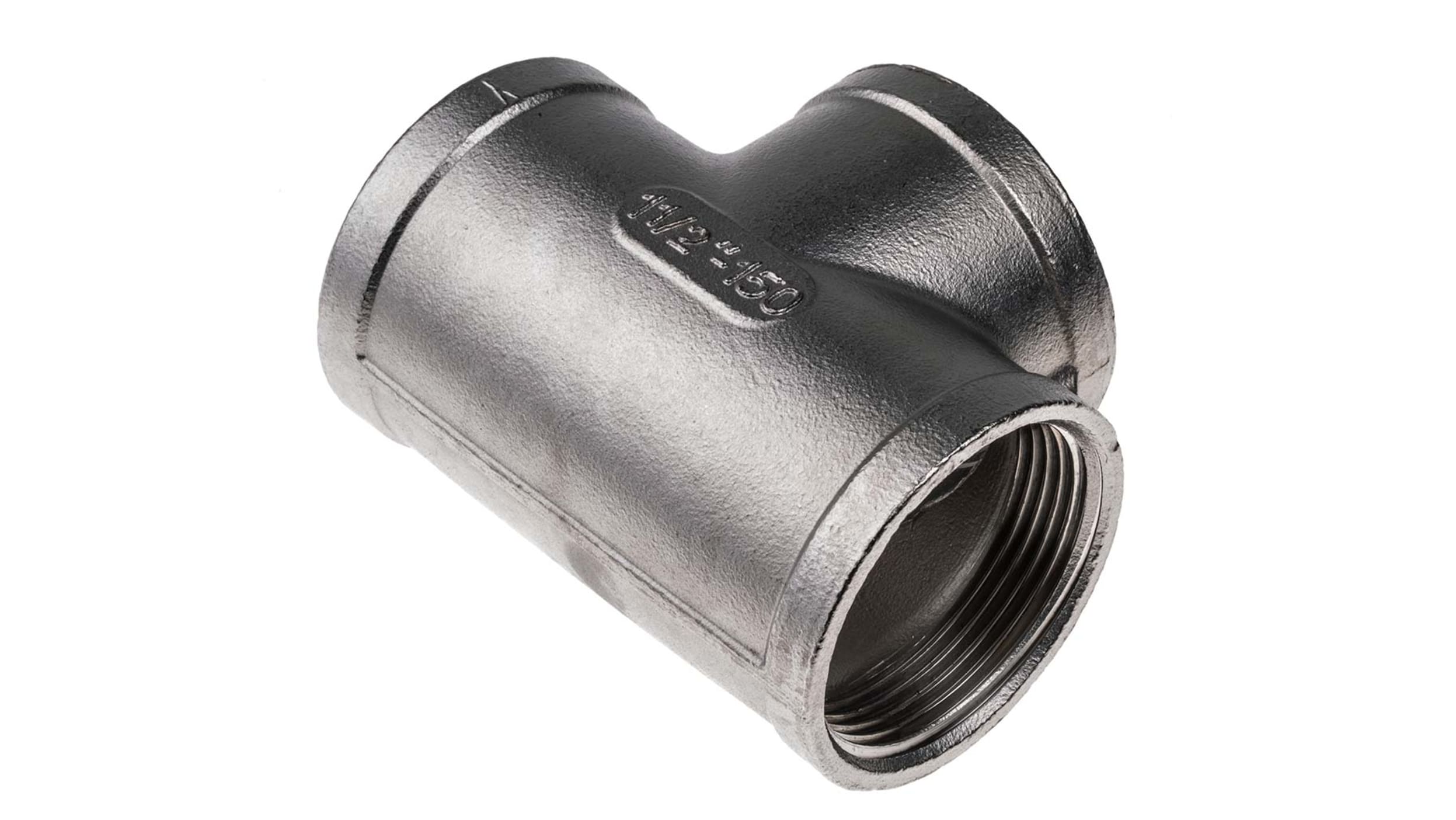 RS PRO Stainless Steel Pipe Fitting, Tee Circular Tee, Female G 1/2in x  Female G 1/2in x Female G 1/2in