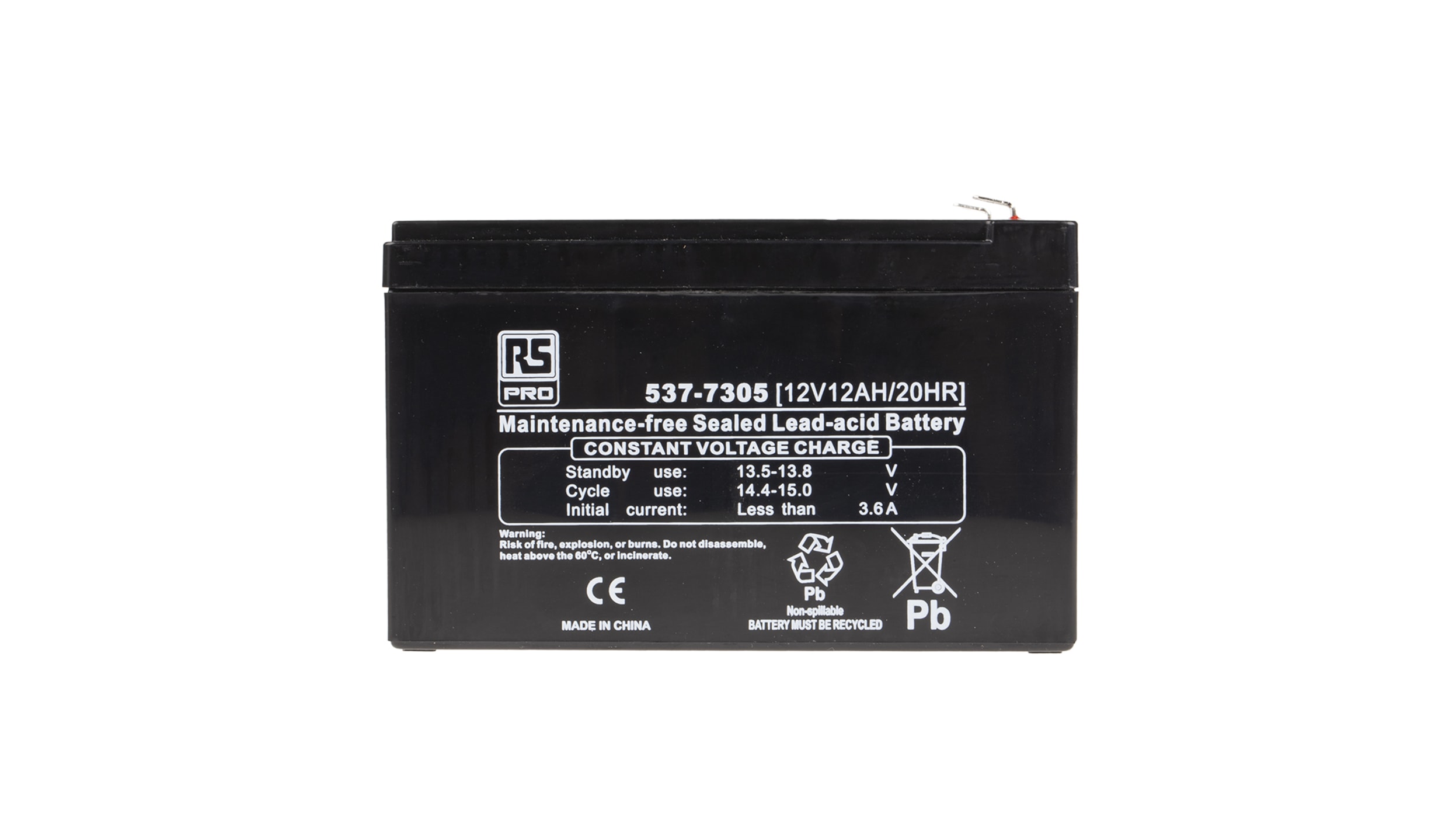 Batterie au plomb étanche RS PRO 6V 4Ah cyclique Code commande RS: 537-5422