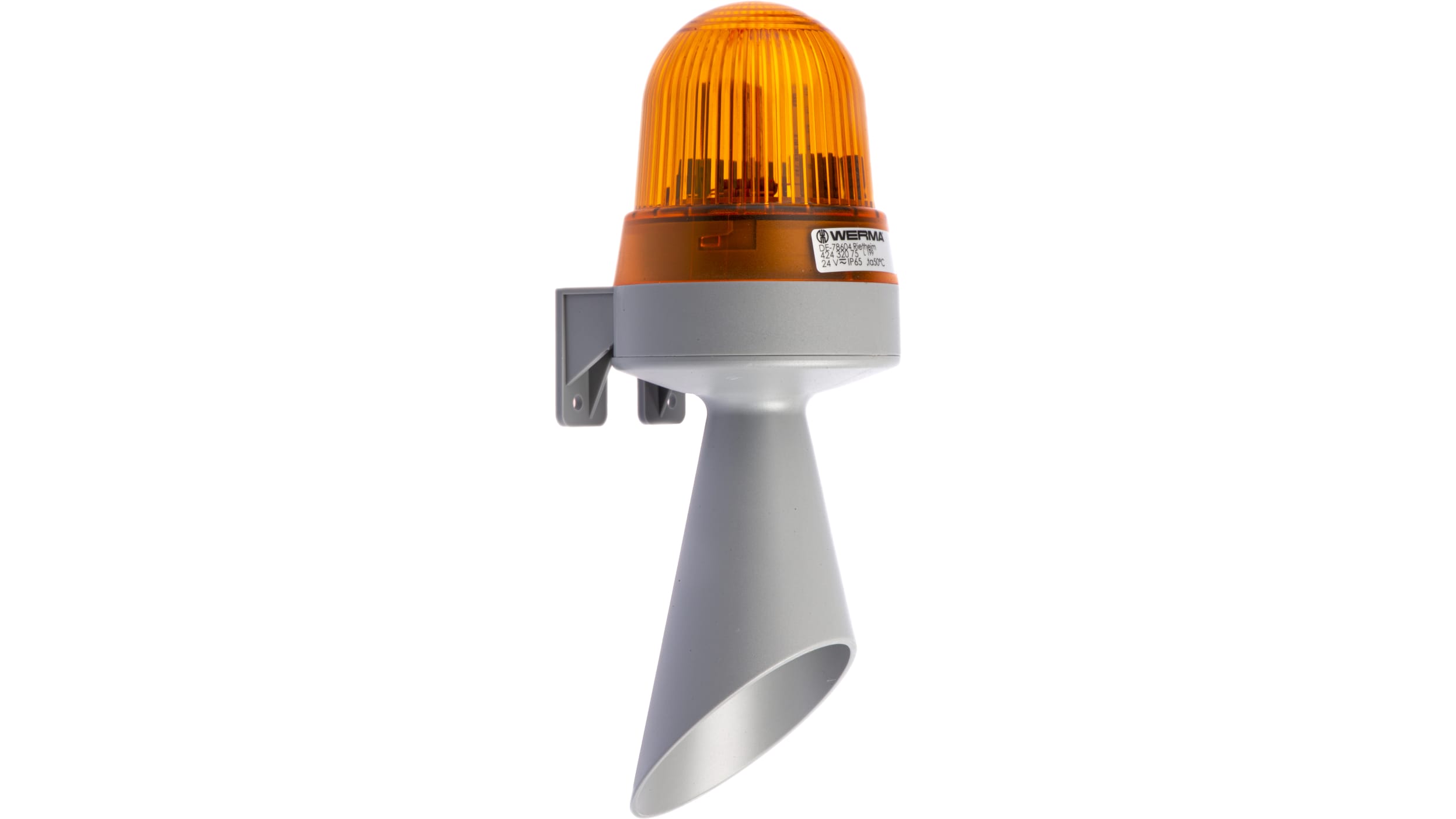 Werma 424 LED Dauer-Licht Alarm-Signalleuchte Gelb / 98dB, 24